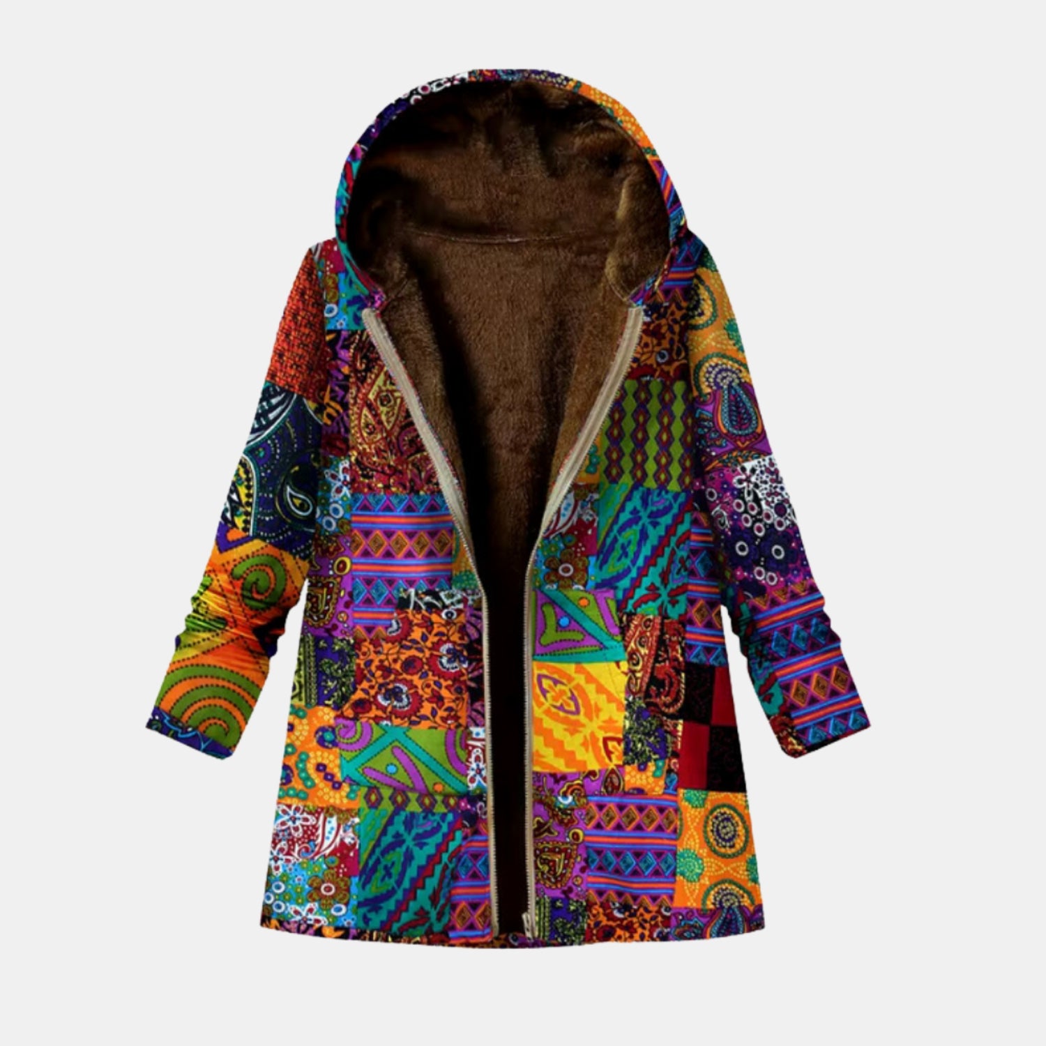 Damen Patchwork-Kapuzenjacke – Kuschelige Freizeitjacke für Alltag & Outdoor von Orren & Valé