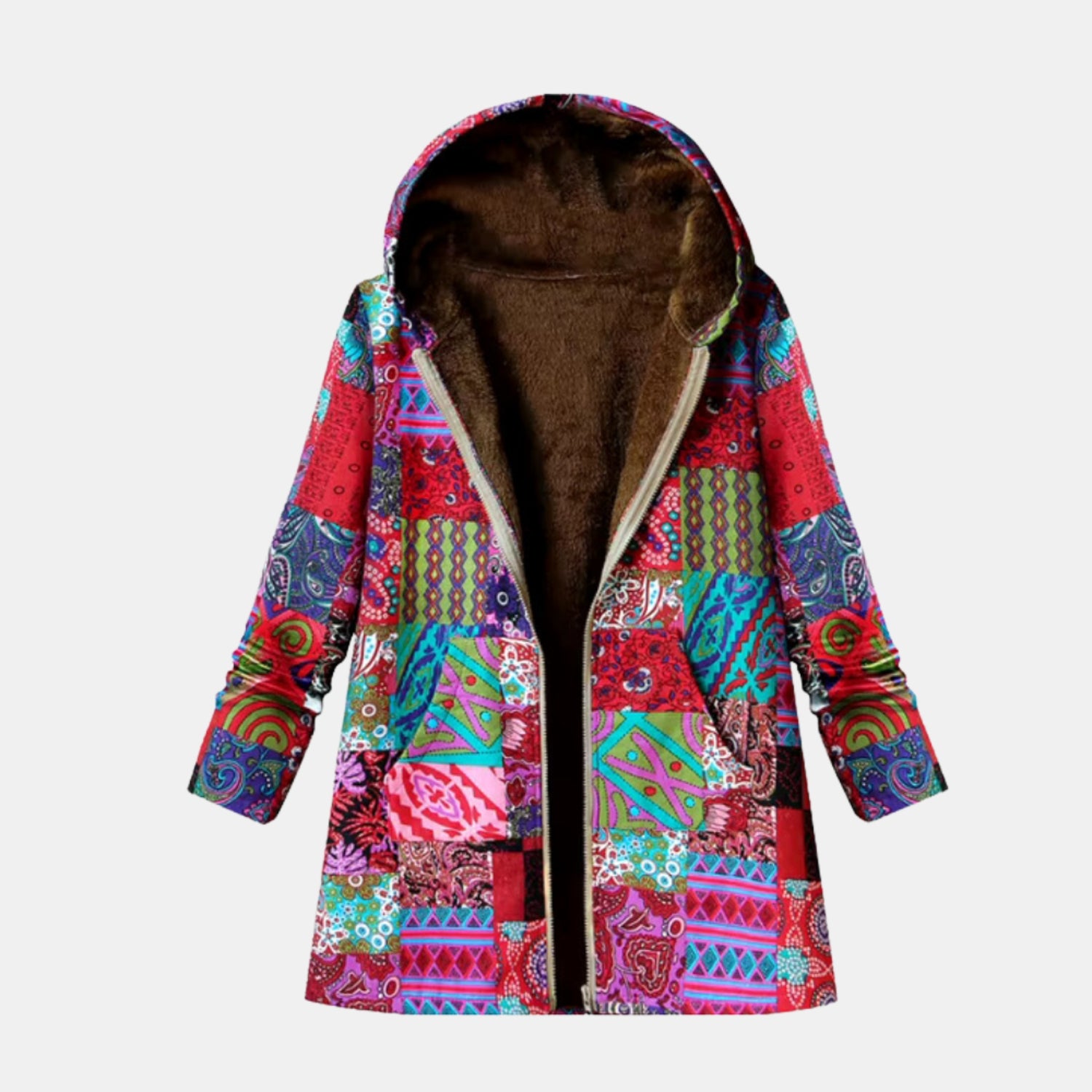 Damen Patchwork-Kapuzenjacke – Kuschelige Freizeitjacke für Alltag & Outdoor von Orren & Valé