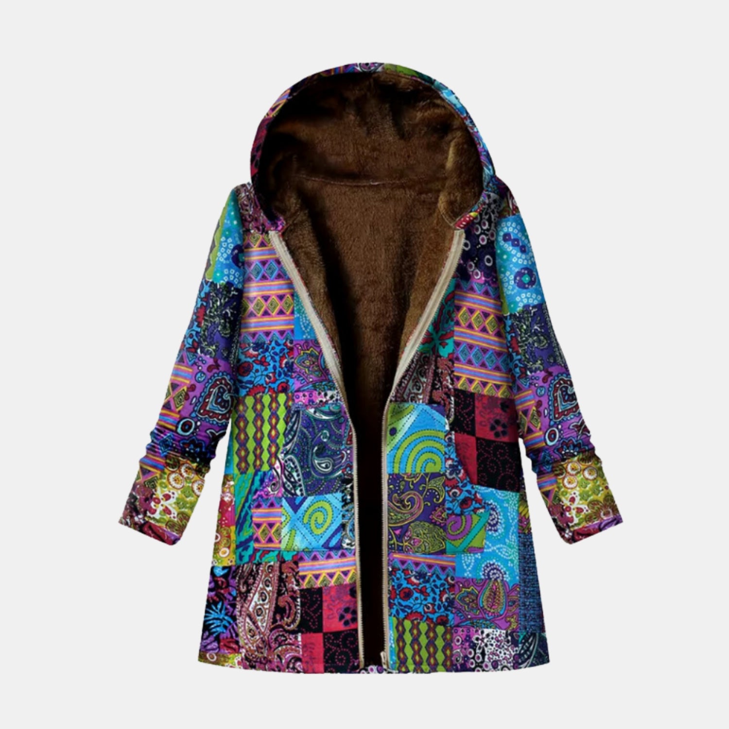 Damen Patchwork-Kapuzenjacke – Kuschelige Freizeitjacke für Alltag & Outdoor von Orren & Valé