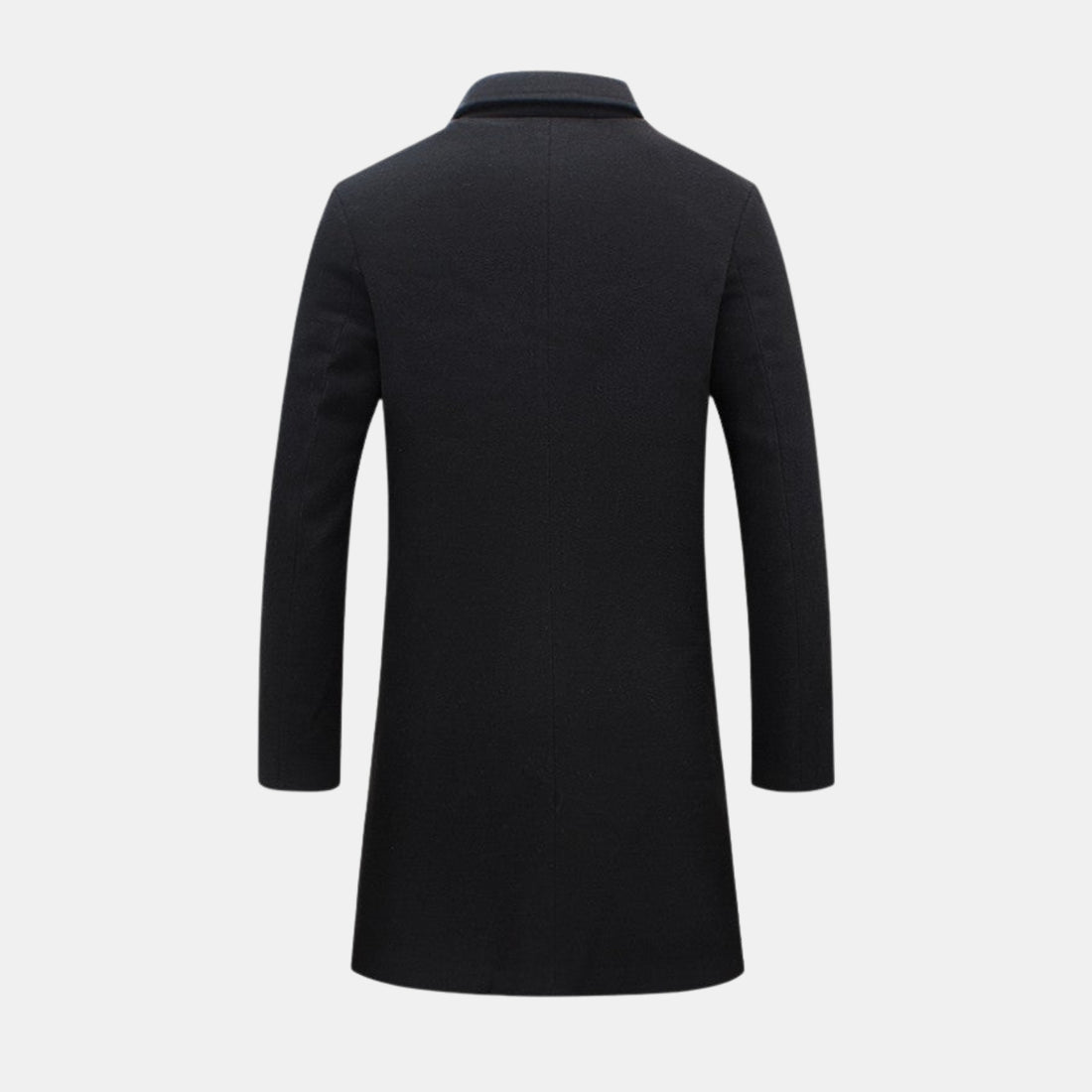 Herren-Wintermantel in Schwarz – warme und winddichte Trenchcoat-Jacke für kaltes Wetter