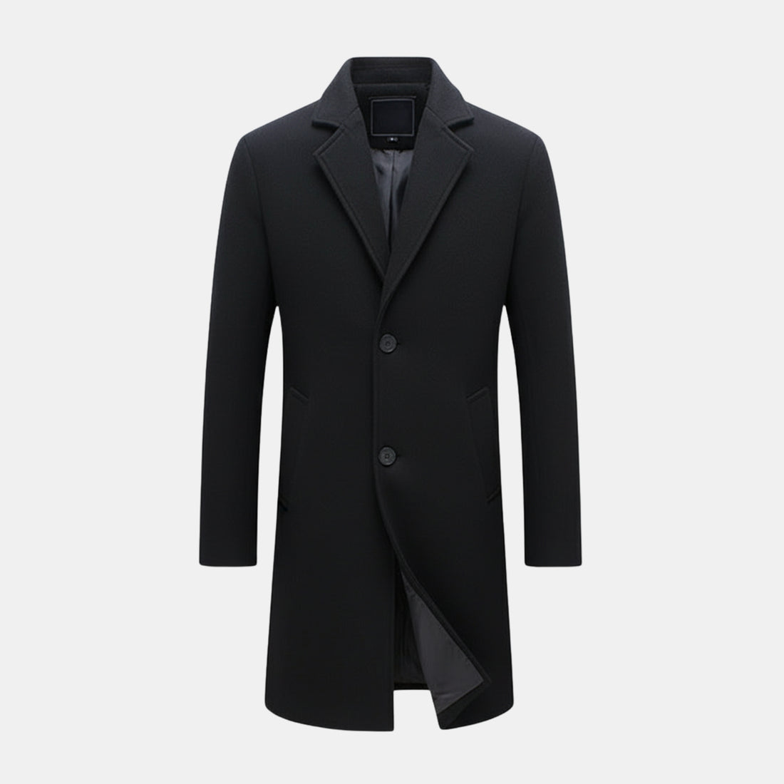 Herren-Wintermantel in Schwarz – warme und winddichte Trenchcoat-Jacke für kaltes Wetter