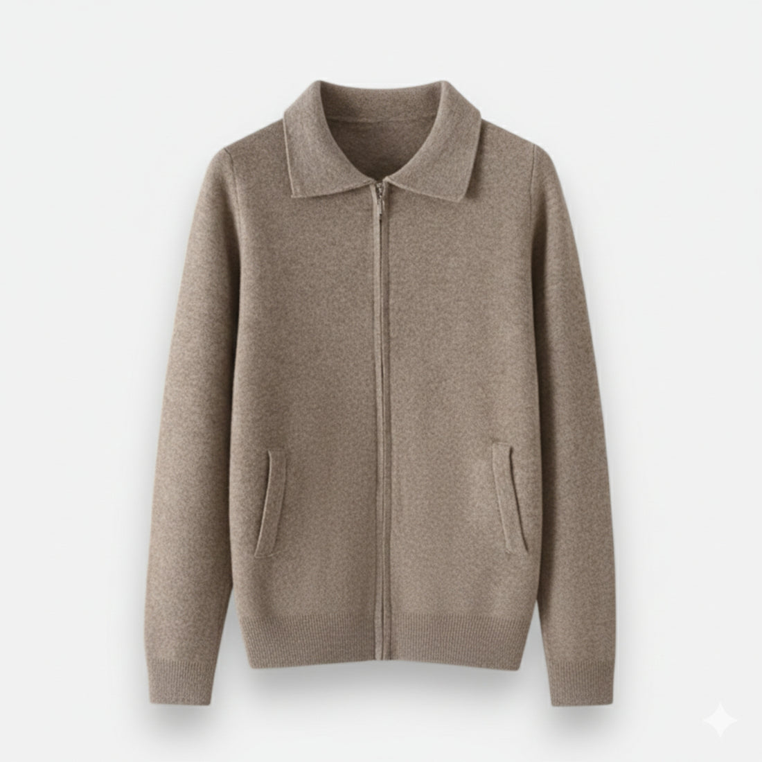 Herren Kaschmir-Wollmix Reißverschluss-Pullover – Eleganter Business-Strick mit Kragen von Orren & Valé