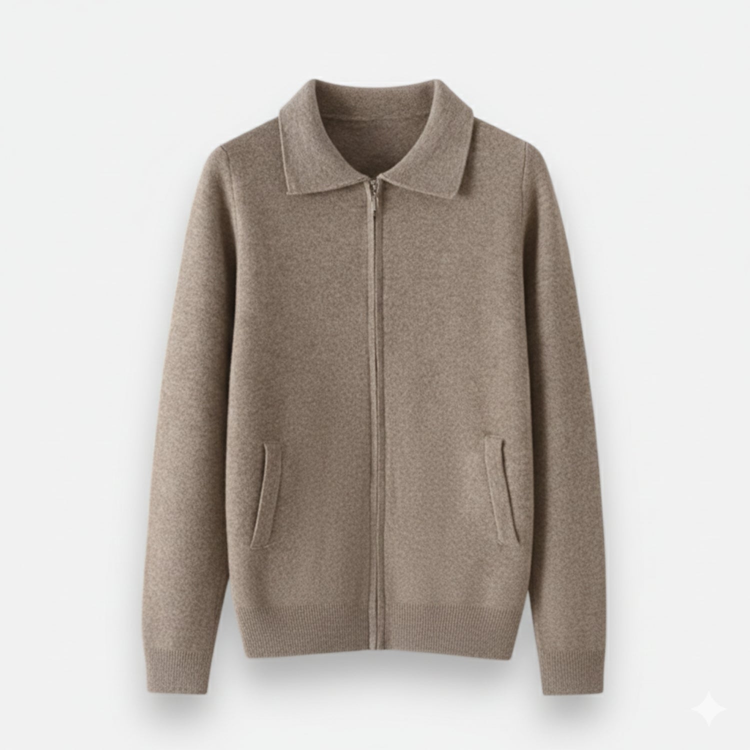 Herren Kaschmir-Wollmix Reißverschluss-Pullover – Eleganter Business-Strick mit Kragen von Orren & Valé