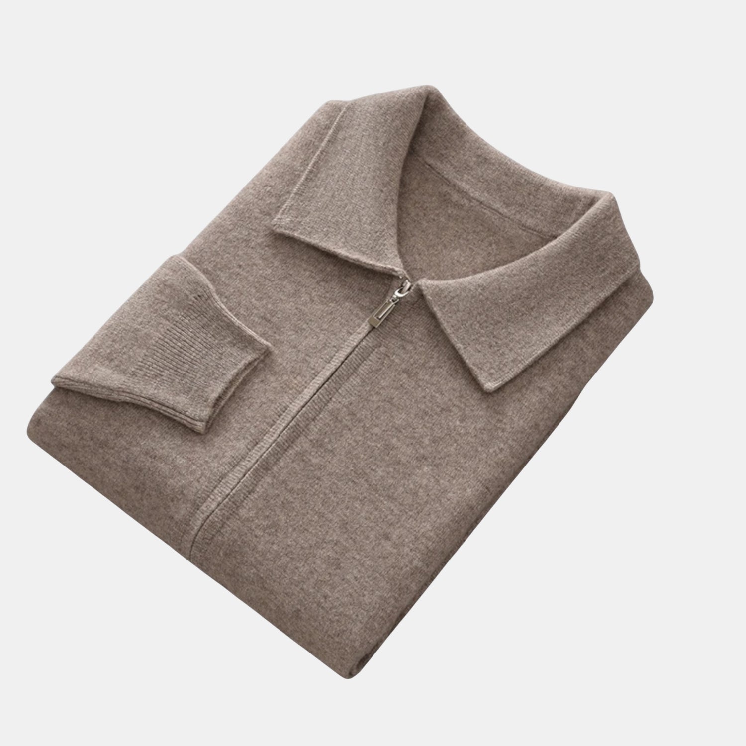 Herren Kaschmir-Wollmix Reißverschluss-Pullover – Eleganter Business-Strick mit Kragen von Orren & Valé