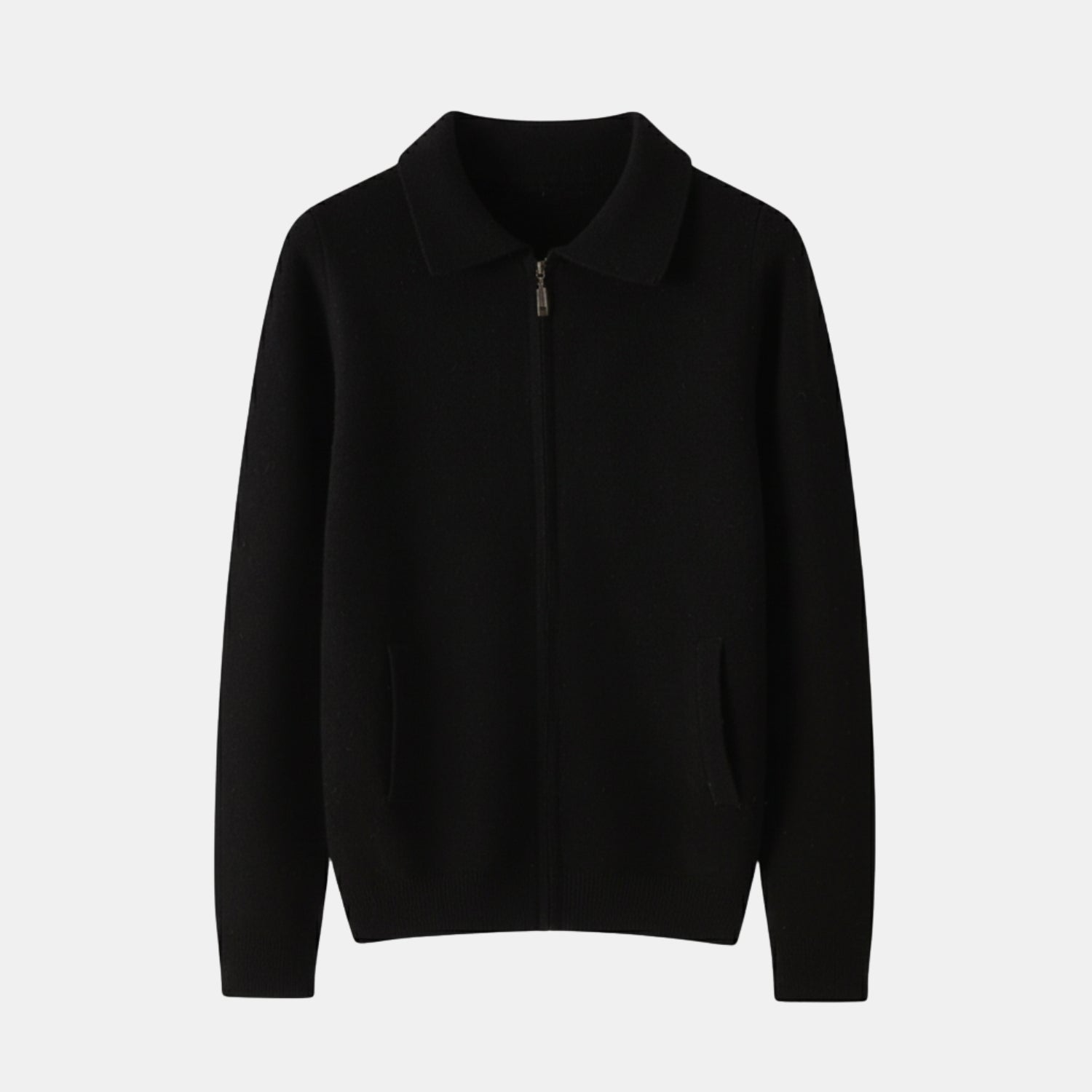 Herren Kaschmir-Wollmix Reißverschluss-Pullover – Eleganter Business-Strick mit Kragen von Orren & Valé