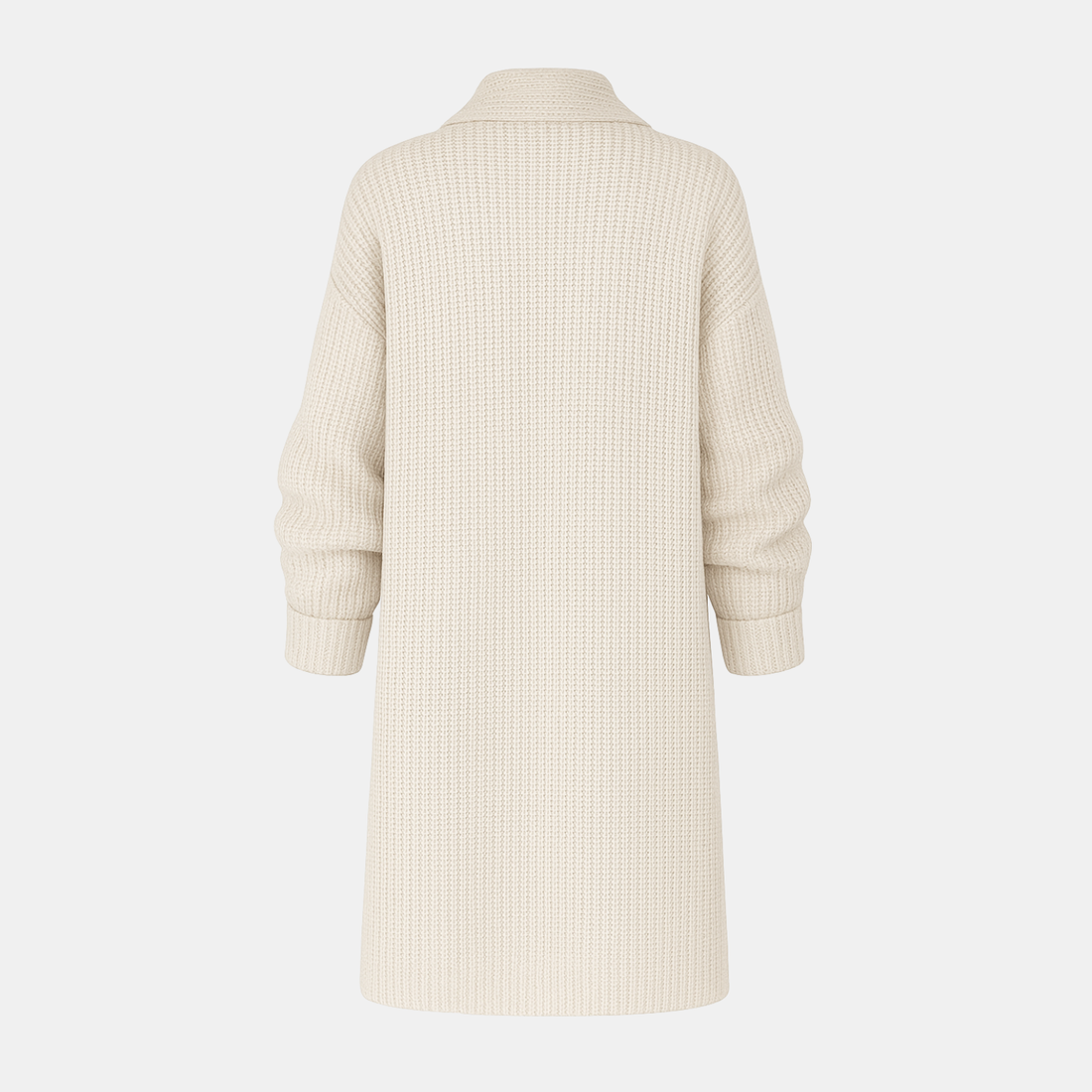 Damen Grobstrick-Cardigan aus Wolle – Langer Offener Strickmantel mit Taschen von Orren & Valé 