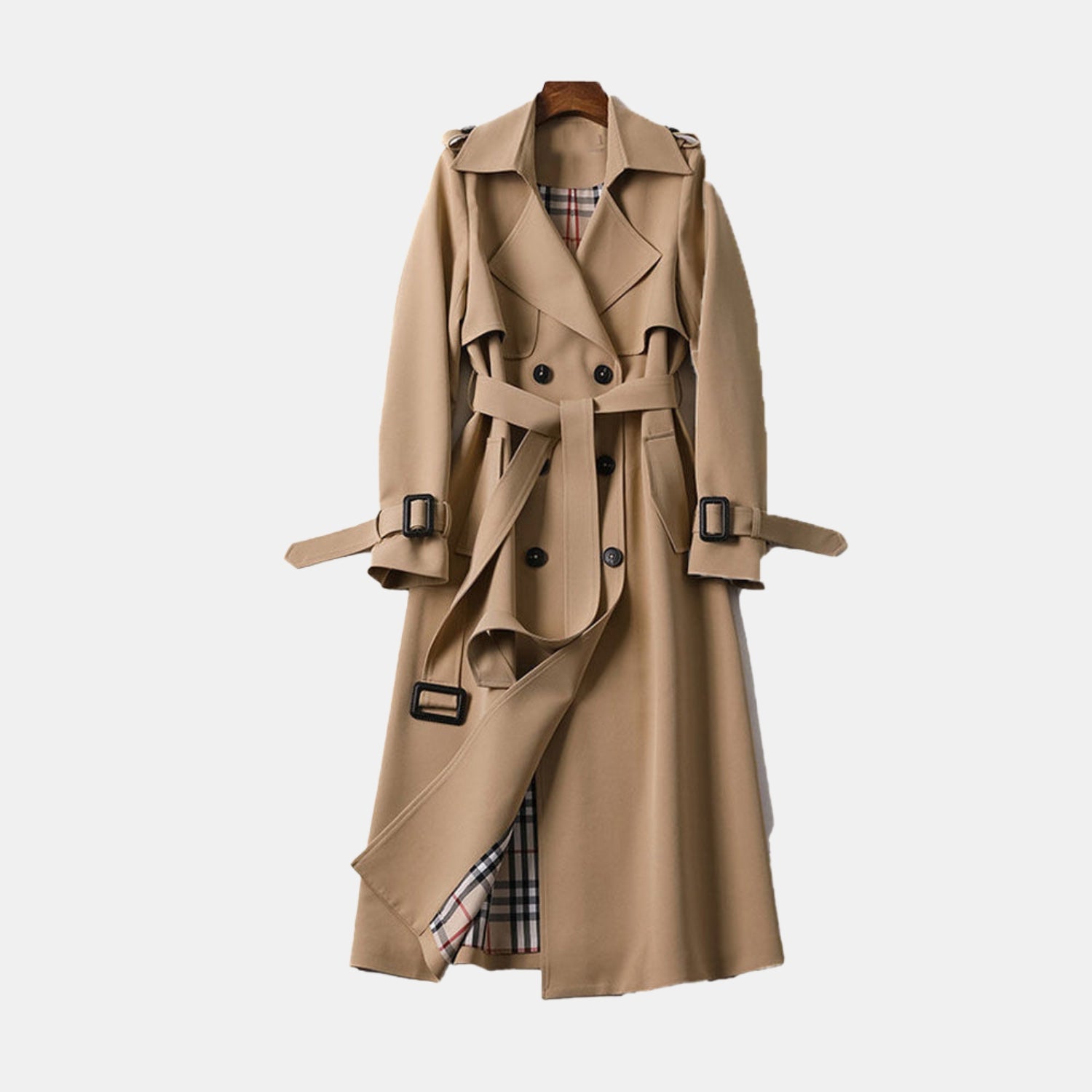 Damen Trenchcoat Doppelreihig mit Gürtel – Eleganter Übergangsmantel für Büro & Freizeit von Orren & Valé 