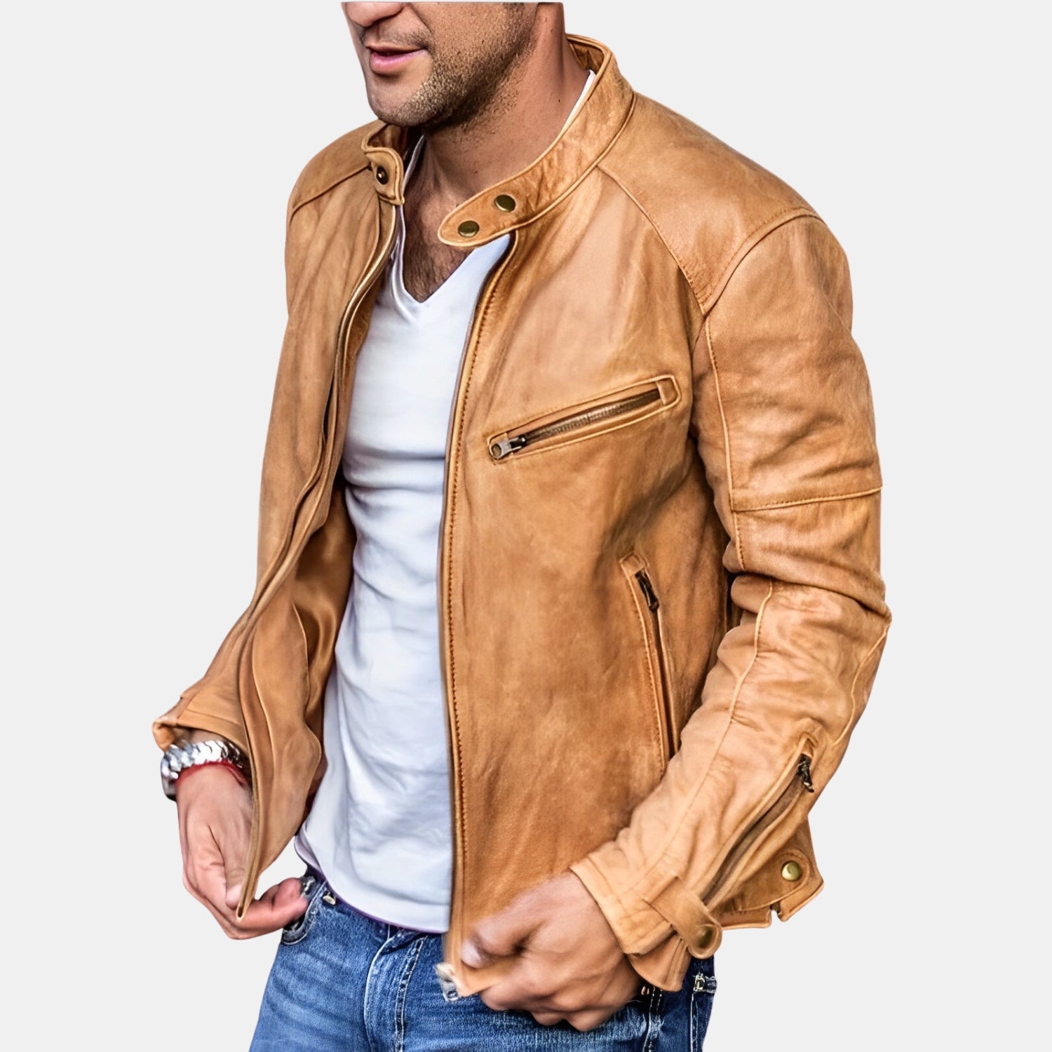 Elegante Lederjacke – Zeitlose Bikerjacke für Damen & Herren im Alltag & Freizeit von Orren & Valé 