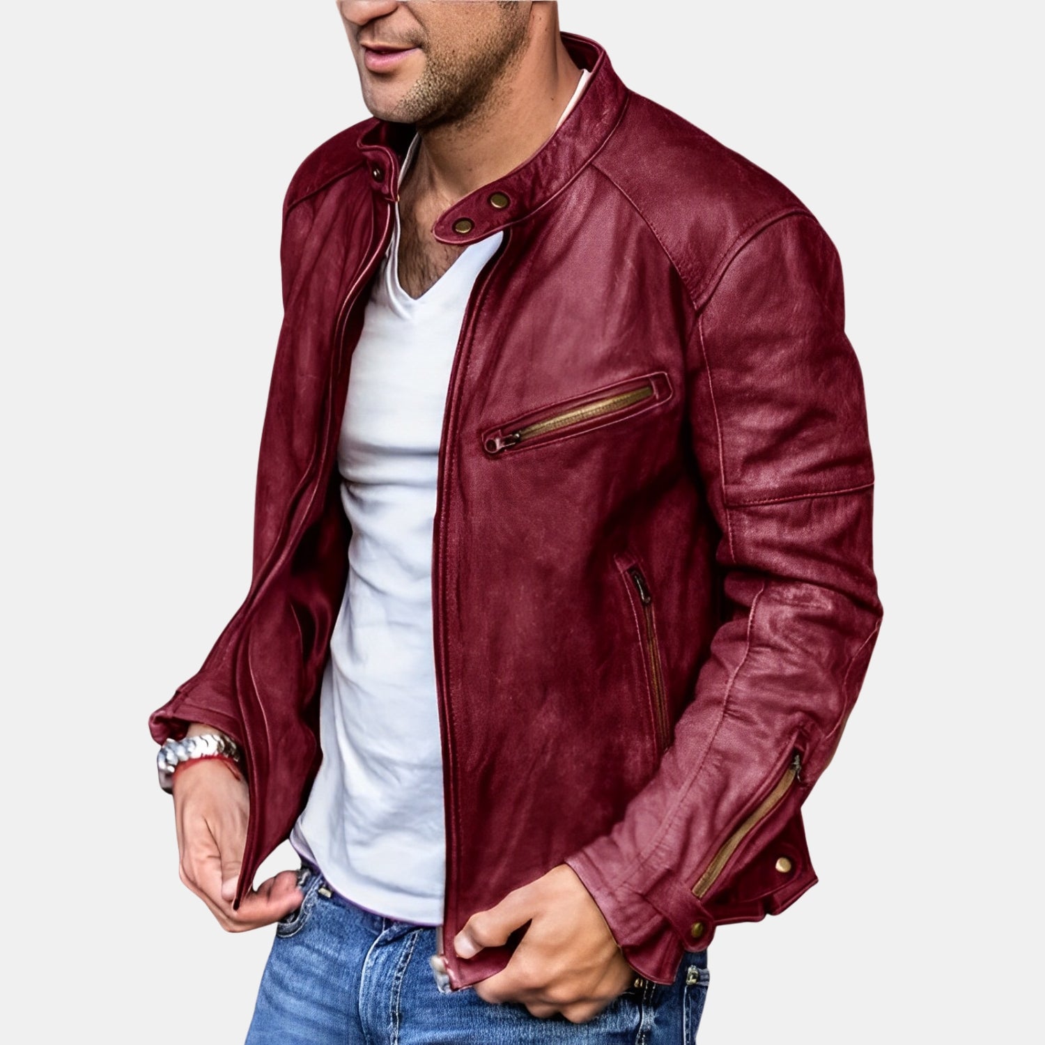 Elegante Lederjacke – Zeitlose Bikerjacke für Damen & Herren im Alltag & Freizeit von Orren & Valé 