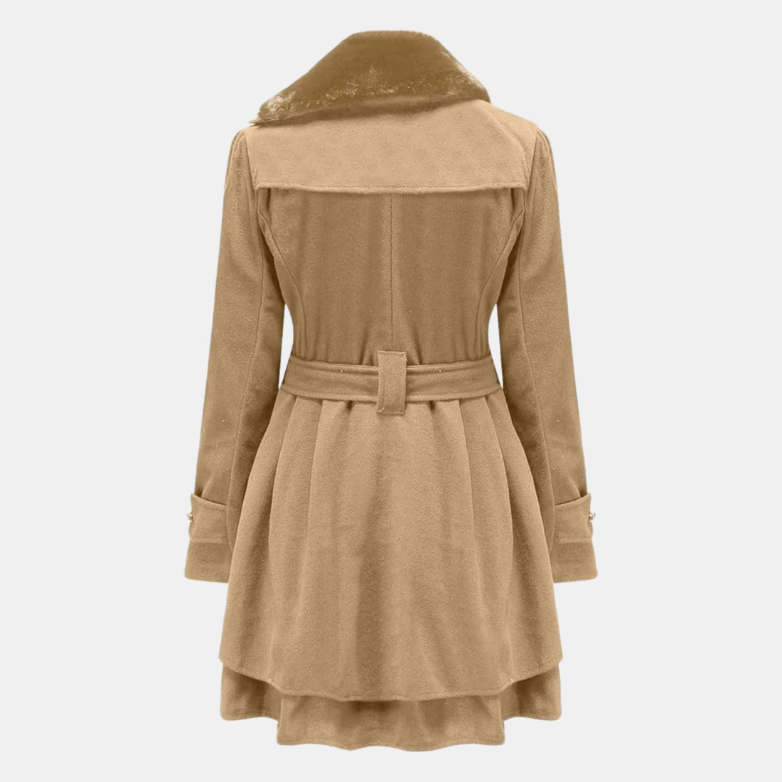 Eleganter Damen-Wintermantel mit Fellkragen – Taillierter Kurzmantel mit Gürtel von Orren & Valé