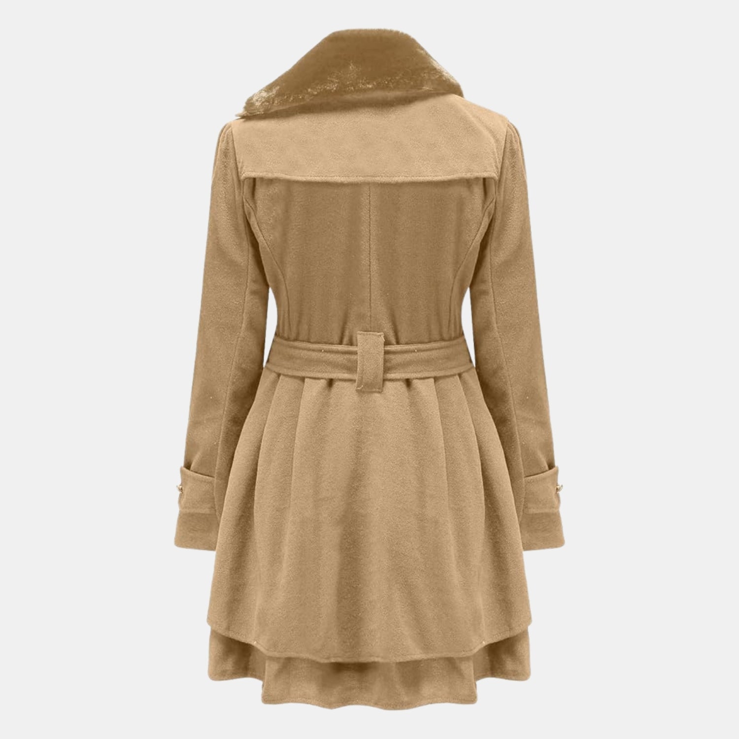 Eleganter Damen-Wintermantel mit Fellkragen – Taillierter Kurzmantel mit Gürtel von Orren & Valé