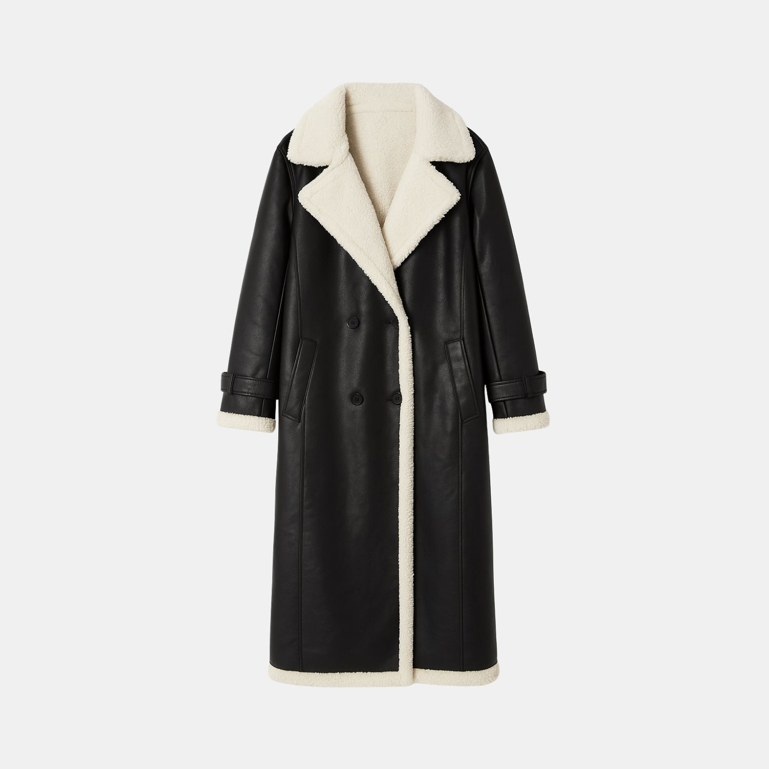 Gefütterte Lange Winterjacke mit Teddykragen von Orren & Valé