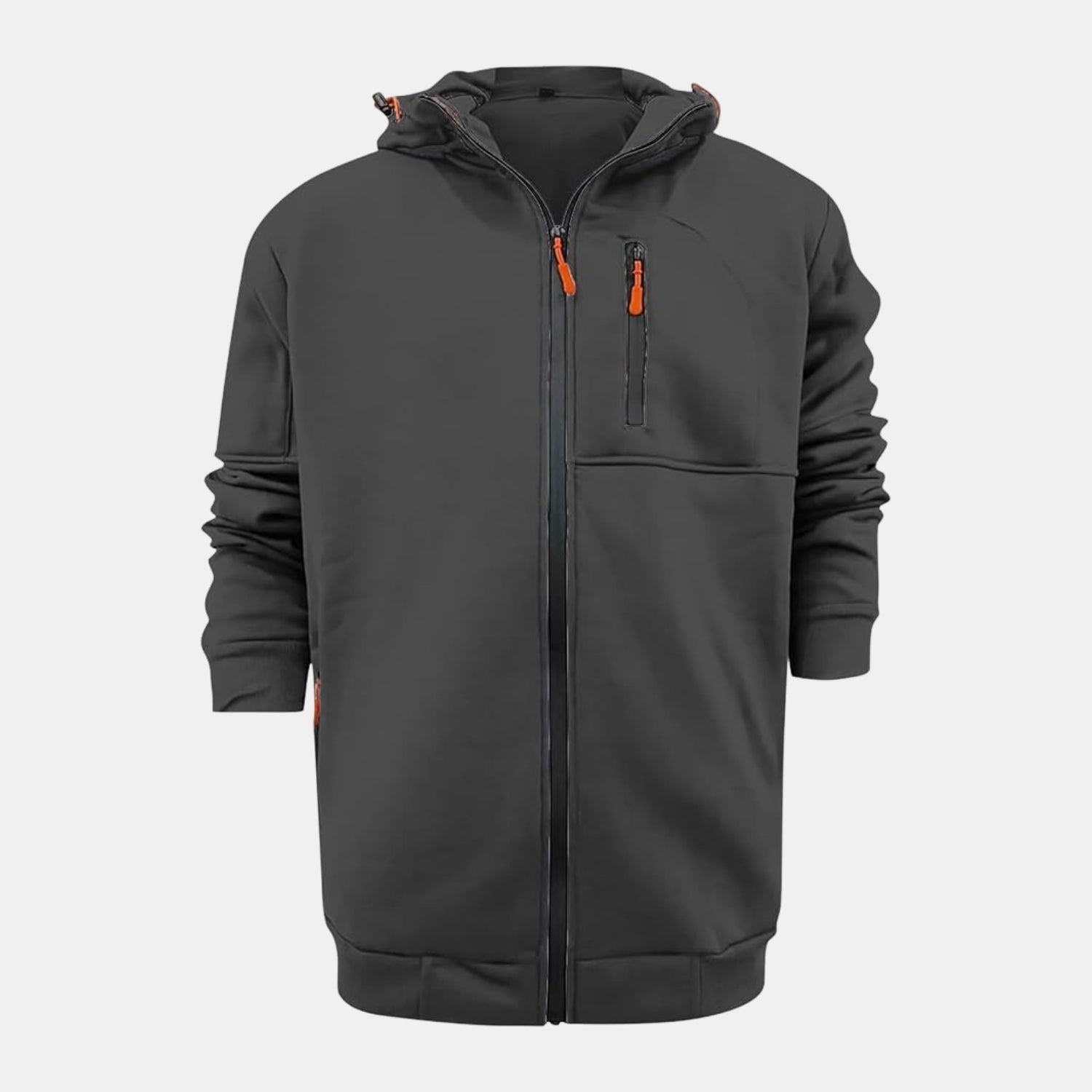 Herren Fleece-Kapuzenjacke – Sportliche Zip-Sweatjacke mit Kontrastreißverschlüssen von Orren & Valé