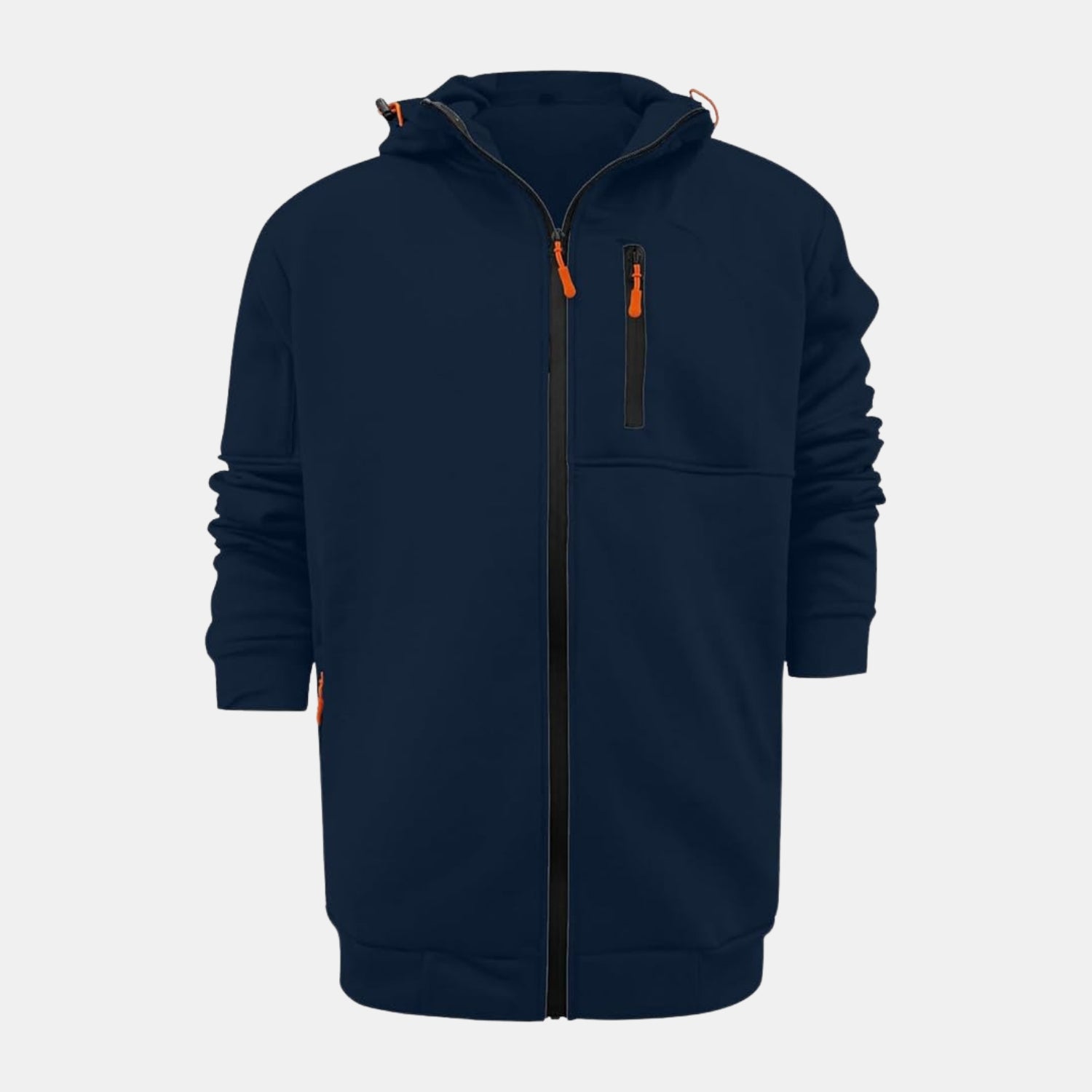 Herren Fleece-Kapuzenjacke – Sportliche Zip-Sweatjacke mit Kontrastreißverschlüssen von Orren & Valé