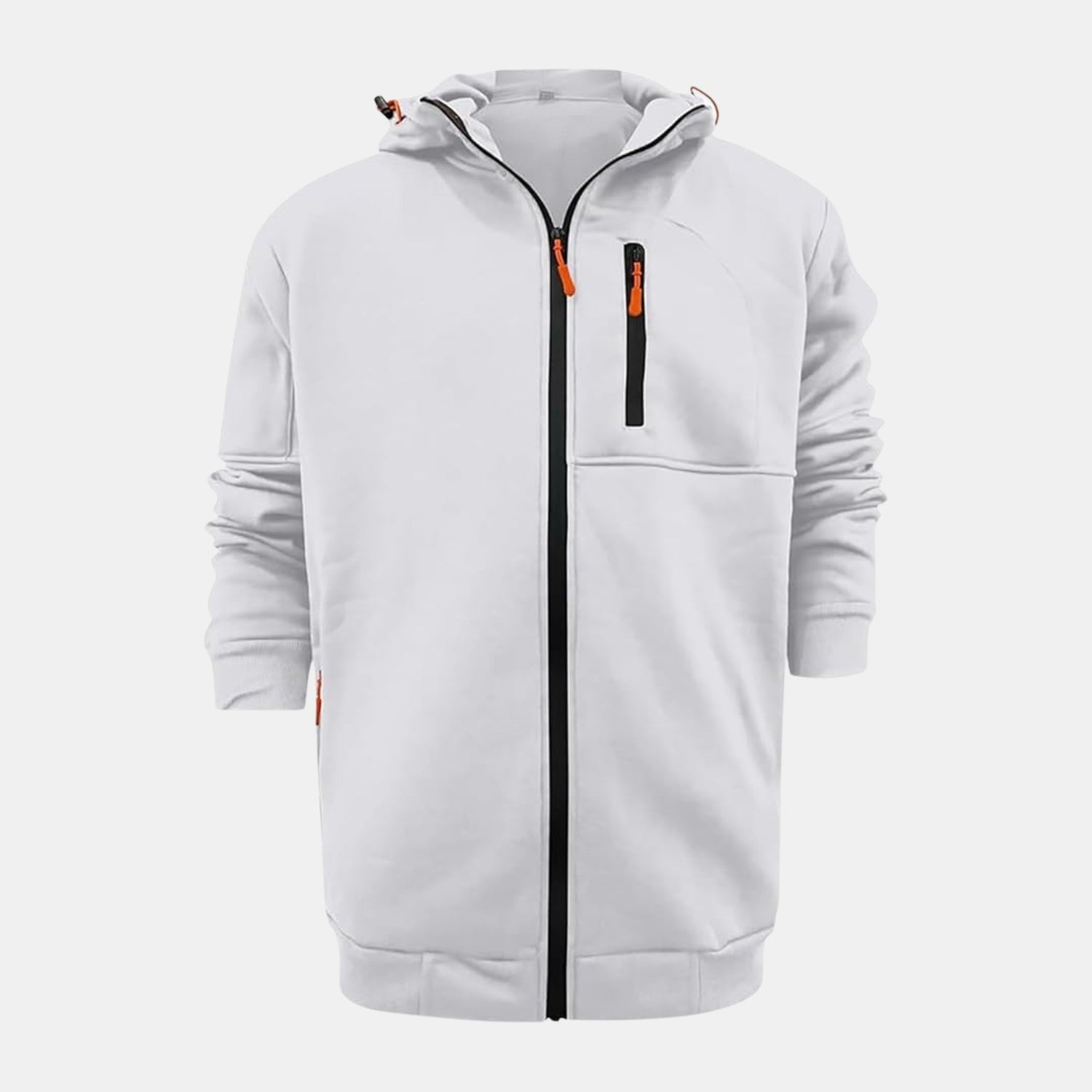 Herren Fleece-Kapuzenjacke – Sportliche Zip-Sweatjacke mit Kontrastreißverschlüssen von Orren & Valé