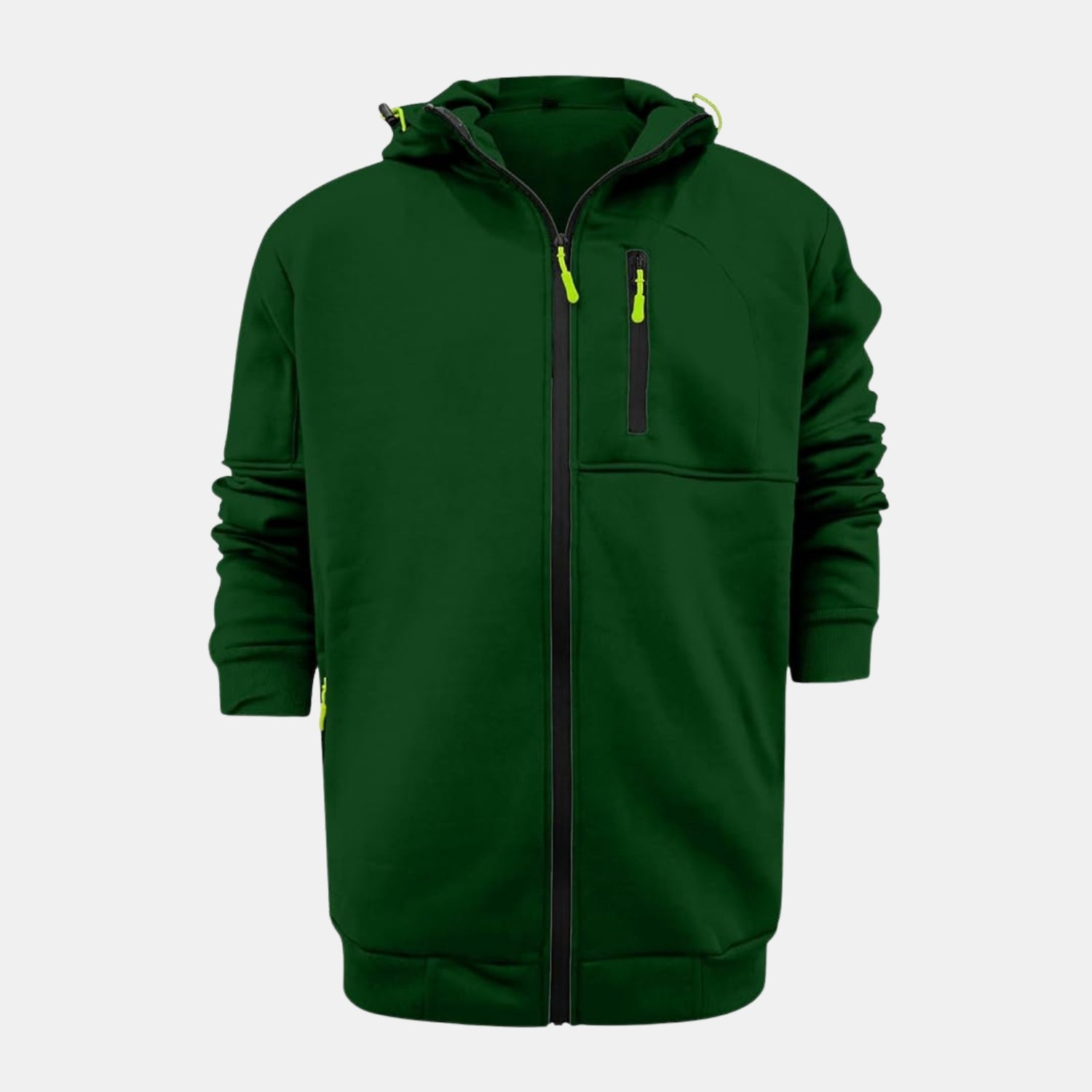 Herren Fleece-Kapuzenjacke – Sportliche Zip-Sweatjacke mit Kontrastreißverschlüssen von Orren & Valé