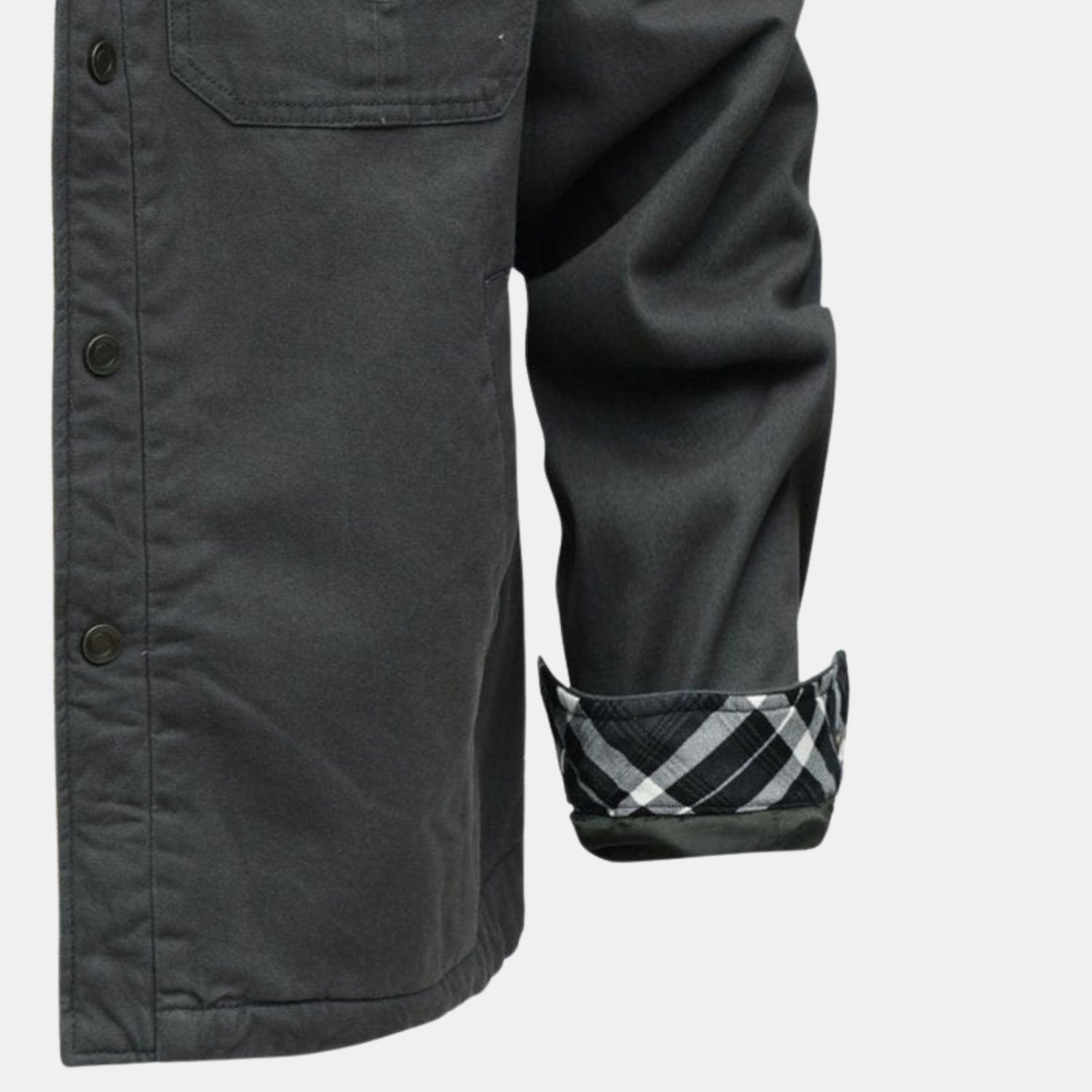 Herren Gefütterte Winter-Kapuzenjacke mit Teddyfleece & Karofutter – Winddichte Übergangsjacke von Orren & Valé