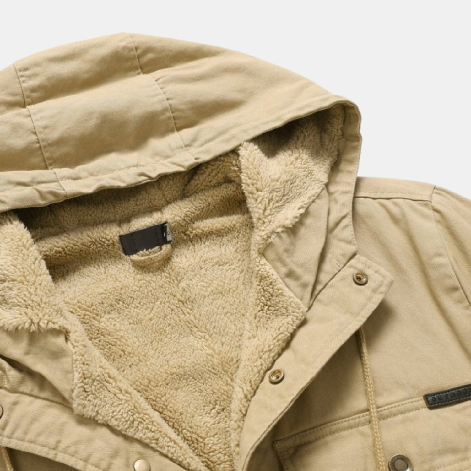 Herren Gefütterte Winter-Kapuzenjacke mit Teddyfleece & Karofutter – Winddichte Übergangsjacke von Orren & Valé