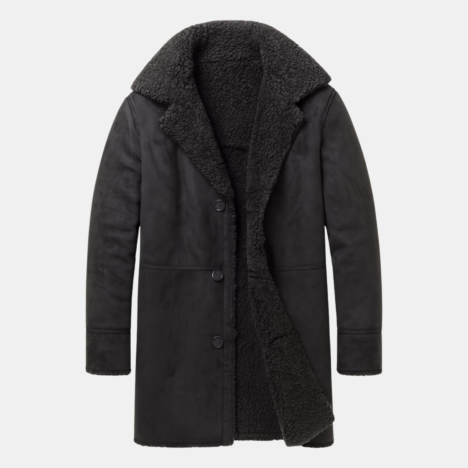 Herren Klassischer Wintermantel mit Teddyfutter – Warm Gefütterter Mantel in Lammfelloptik von Orren & Valé