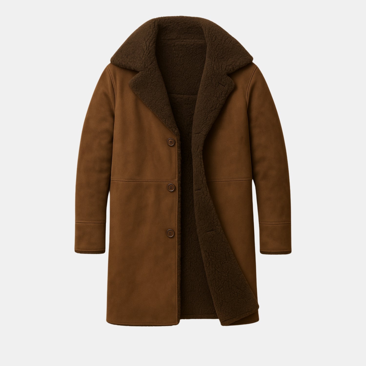 Herren Klassischer Wintermantel mit Teddyfutter – Warm Gefütterter Mantel in Lammfelloptik von Orren & Valé