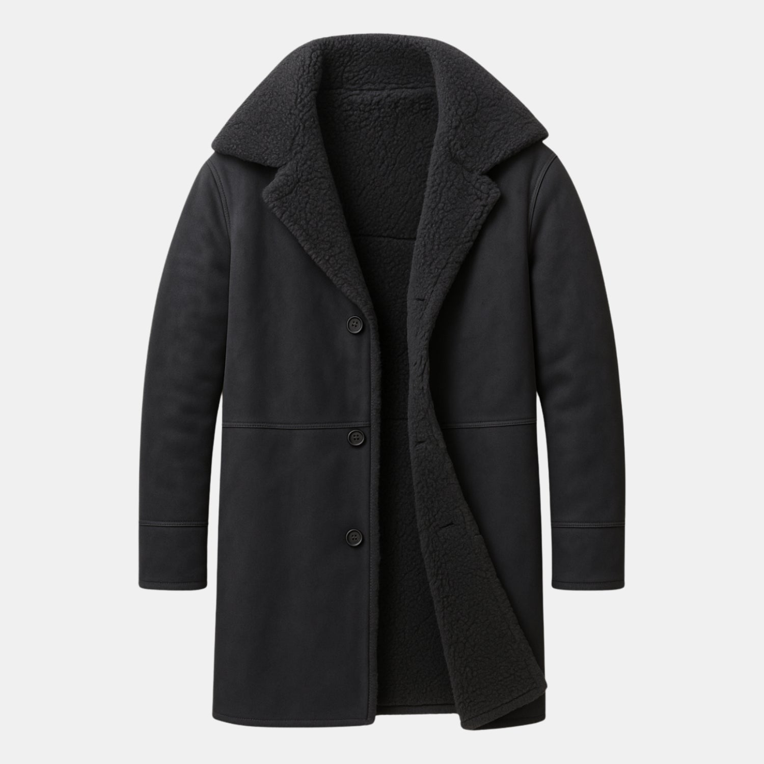 Herren Klassischer Wintermantel mit Teddyfutter – Warm Gefütterter Mantel in Lammfelloptik von Orren & Valé