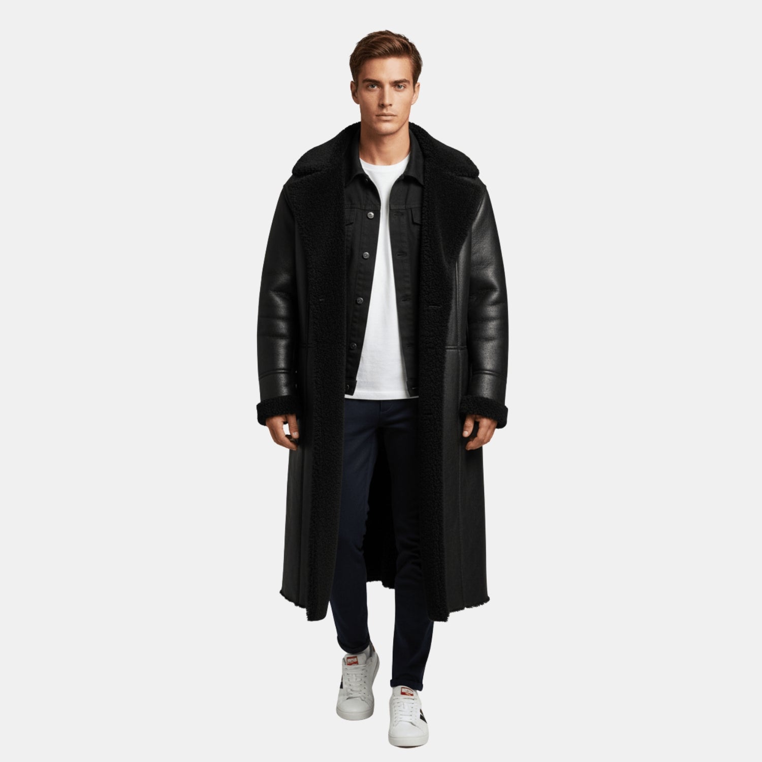 Herren Trenchcoat mit Lammfellfutter – Oversize Wintermantel, Gefüttert & Isoliert von Orren & Valé