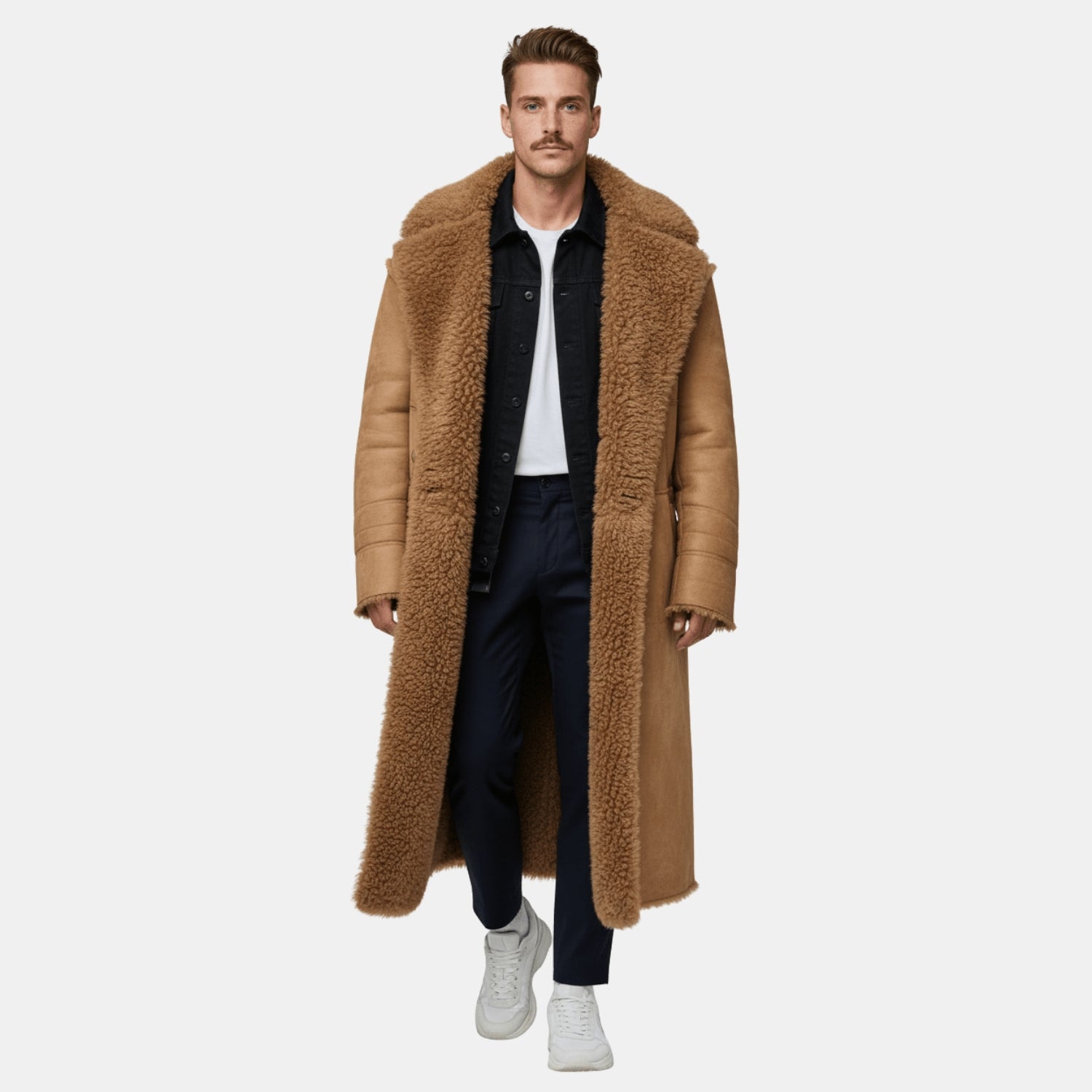 Herren Trenchcoat mit Lammfellfutter – Oversize Wintermantel, Gefüttert & Isoliert von Orren & Valé