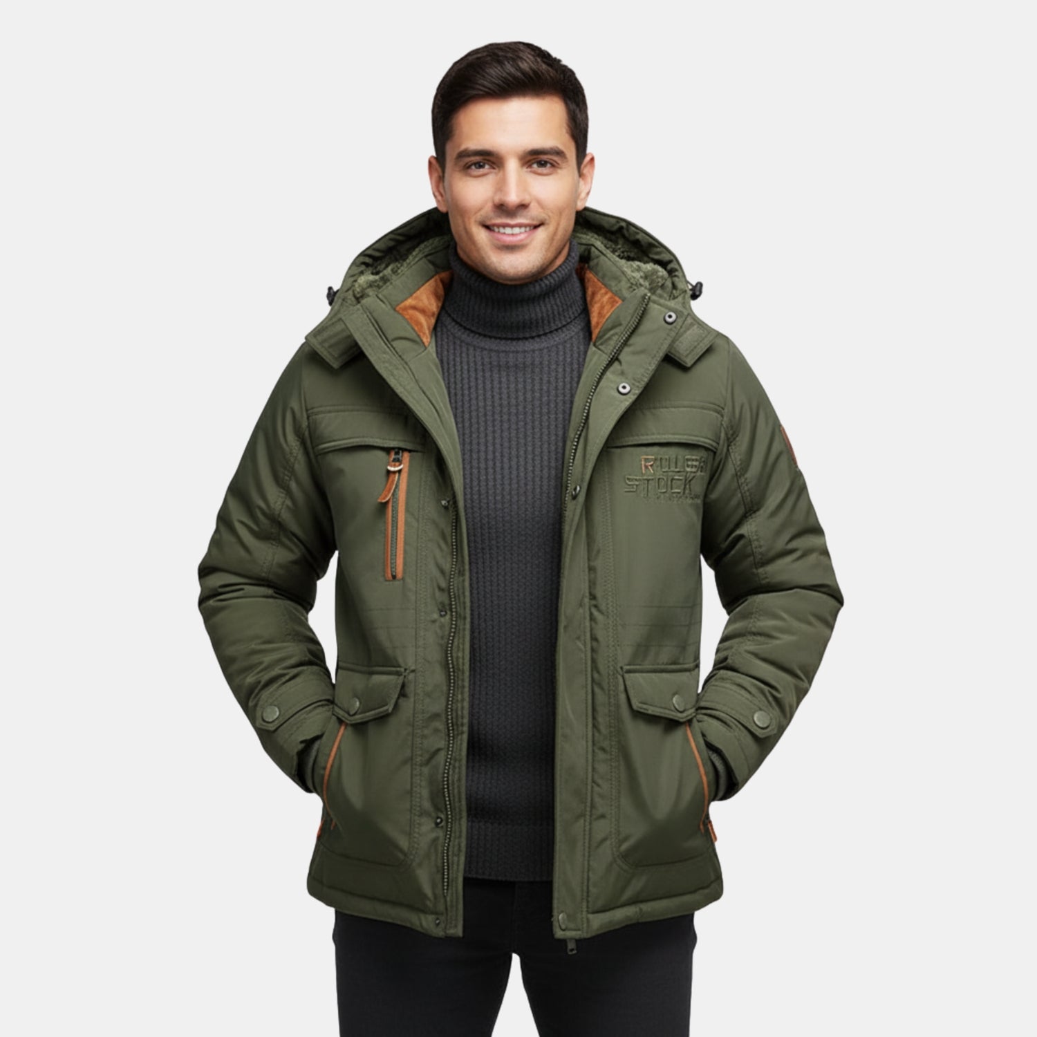 Herren Wasserdichter Thermo-Wintermantel – Vielseitig Gefütterte Outdoorjacke mit Kapuze