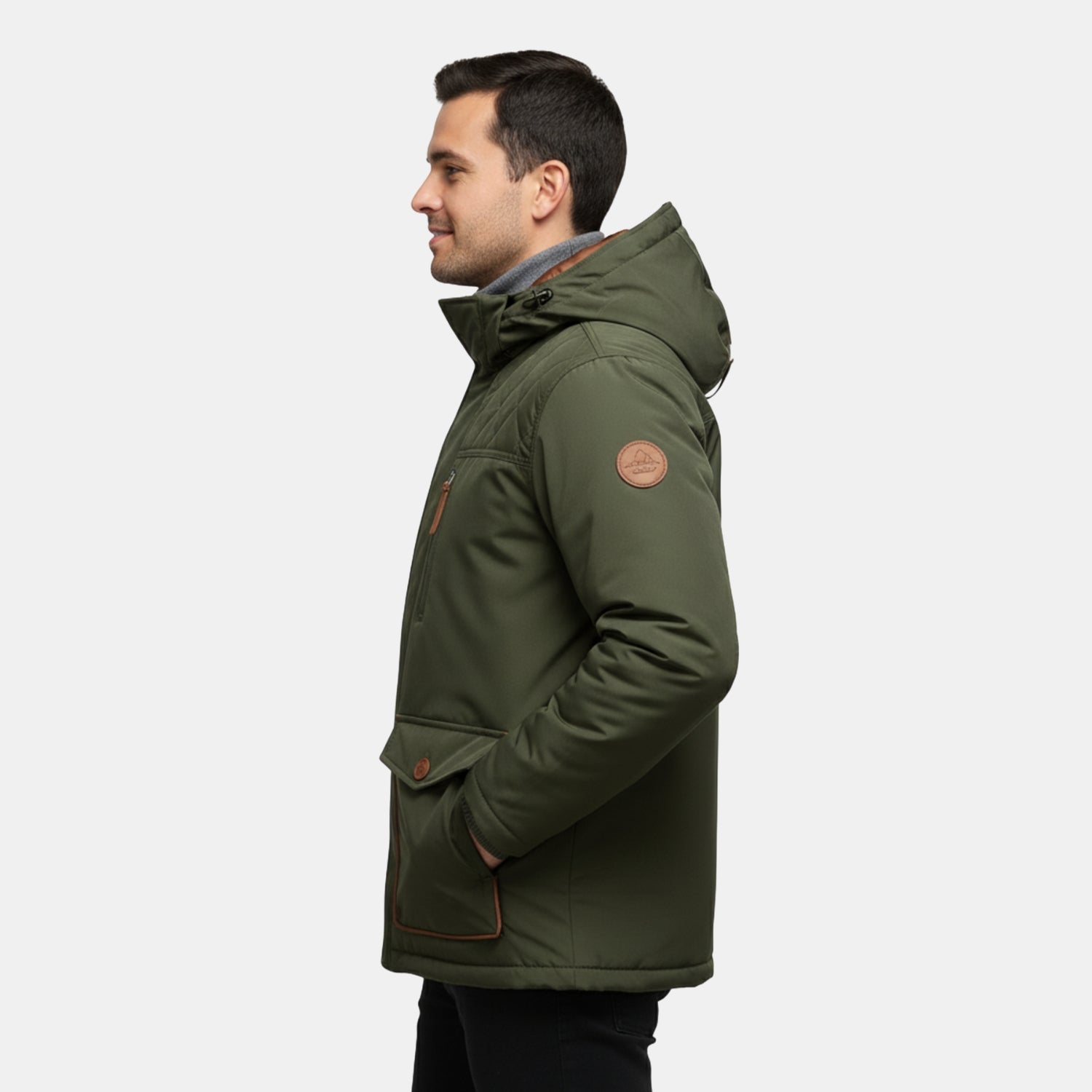 Herren Wasserdichter Thermo-Wintermantel – Vielseitig Gefütterte Outdoorjacke mit Kapuze