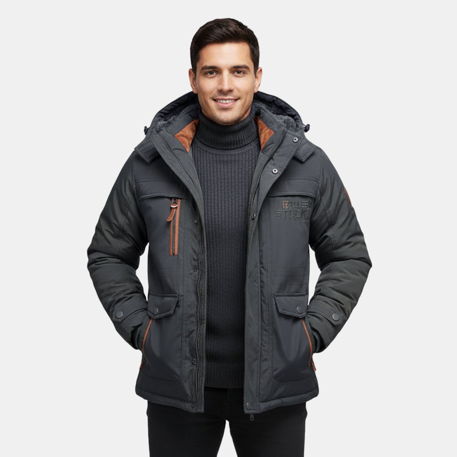 Herren Wasserdichter Thermo-Wintermantel – Vielseitig Gefütterte Outdoorjacke mit Kapuze
