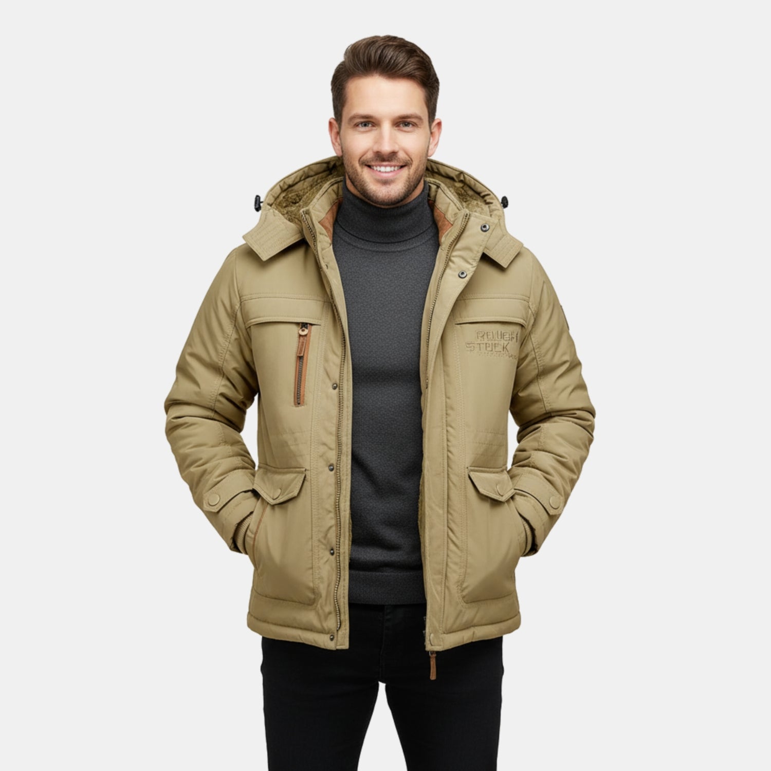 Herren Wasserdichter Thermo-Wintermantel – Vielseitig Gefütterte Outdoorjacke mit Kapuze