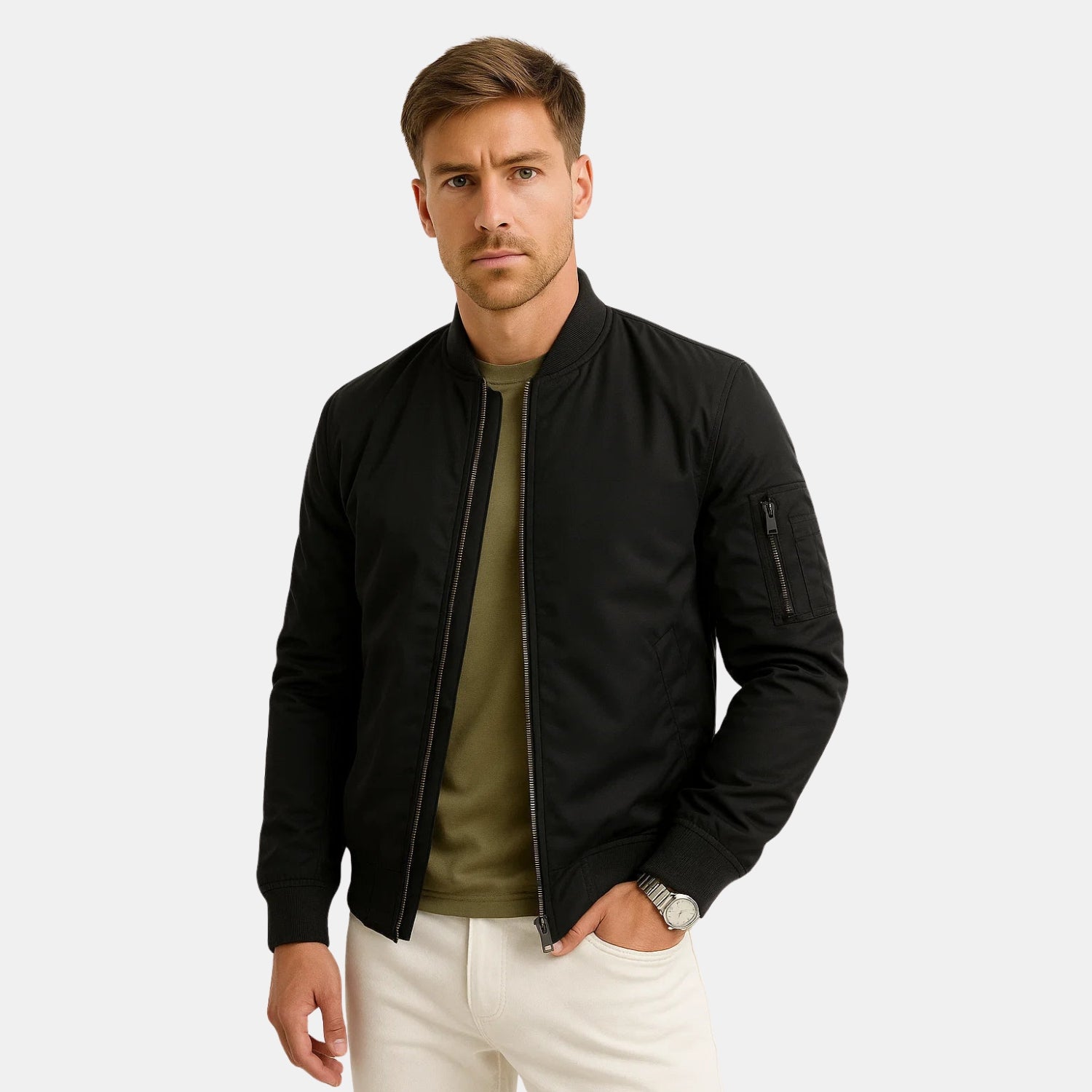 Unisex Wasserabweisende Bomberjacke – Leichte Übergangsjacke für Alltag & Freizeit von Orren & Valé