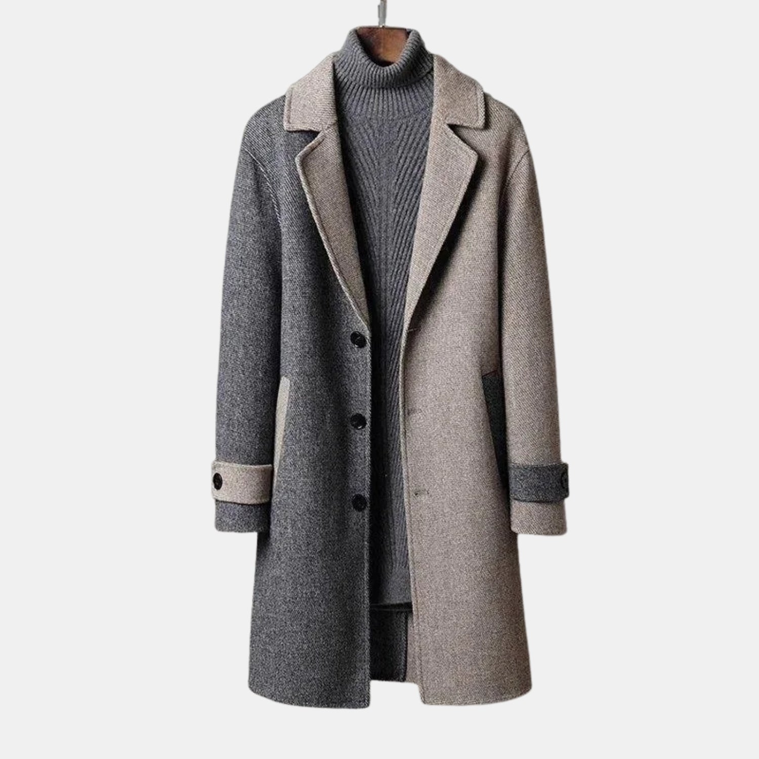 Damen Duo-Tone Mantel – Moderner Zweiton-Mantel mit cleanem Look