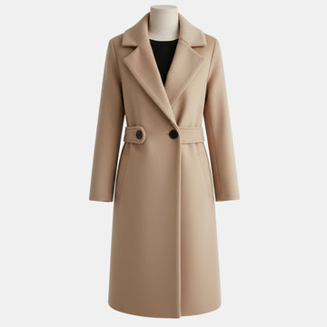 Damen Eleganz-Wintermantel mit Gürtel – Langärmeliger formeller Mantel für Business & Anlass-Looks