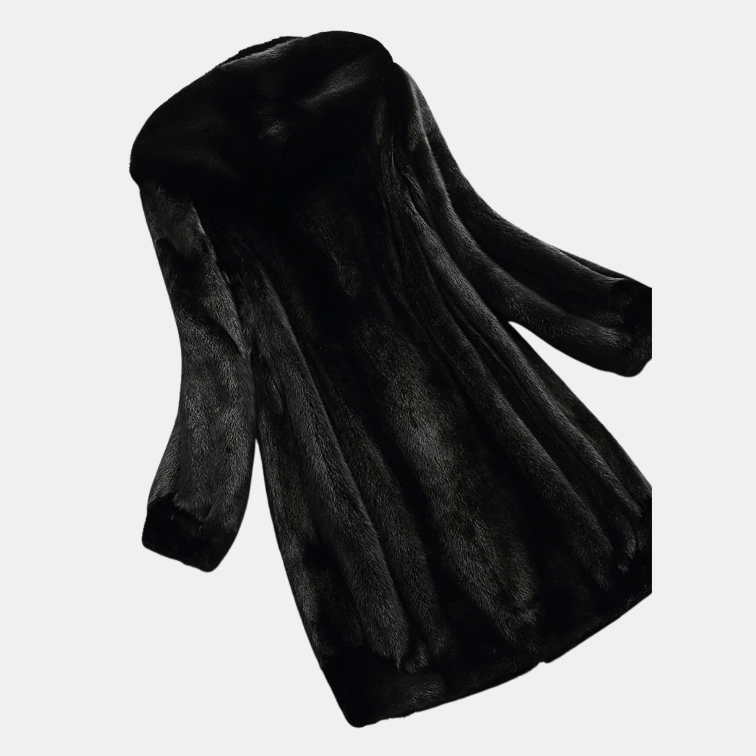 Damen Kunstfellmantel lang mit Kapuze – flauschiger Wintermantel aus hochwertigem Faux Fur, fusselfrei & elegant von Orren & Valé 