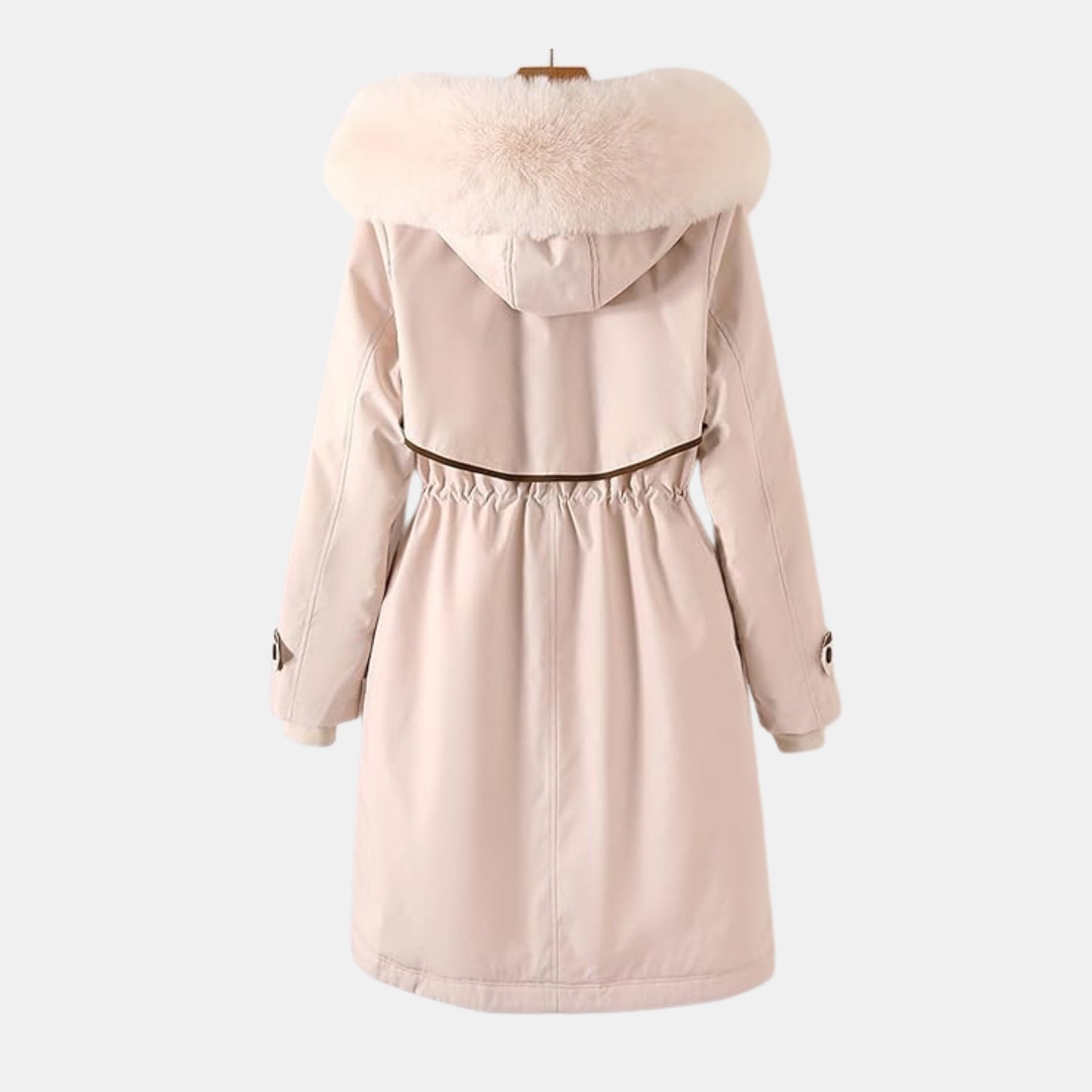 Damen Lang-Winterparka mit Kunstfellkapuze von Orren & Valé 