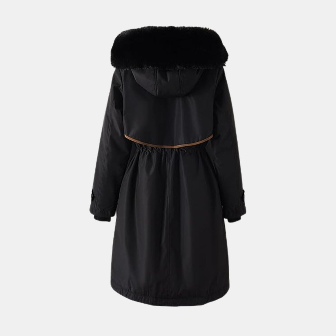 Damen Lang-Winterparka mit Kunstfellkapuze von Orren & Valé 