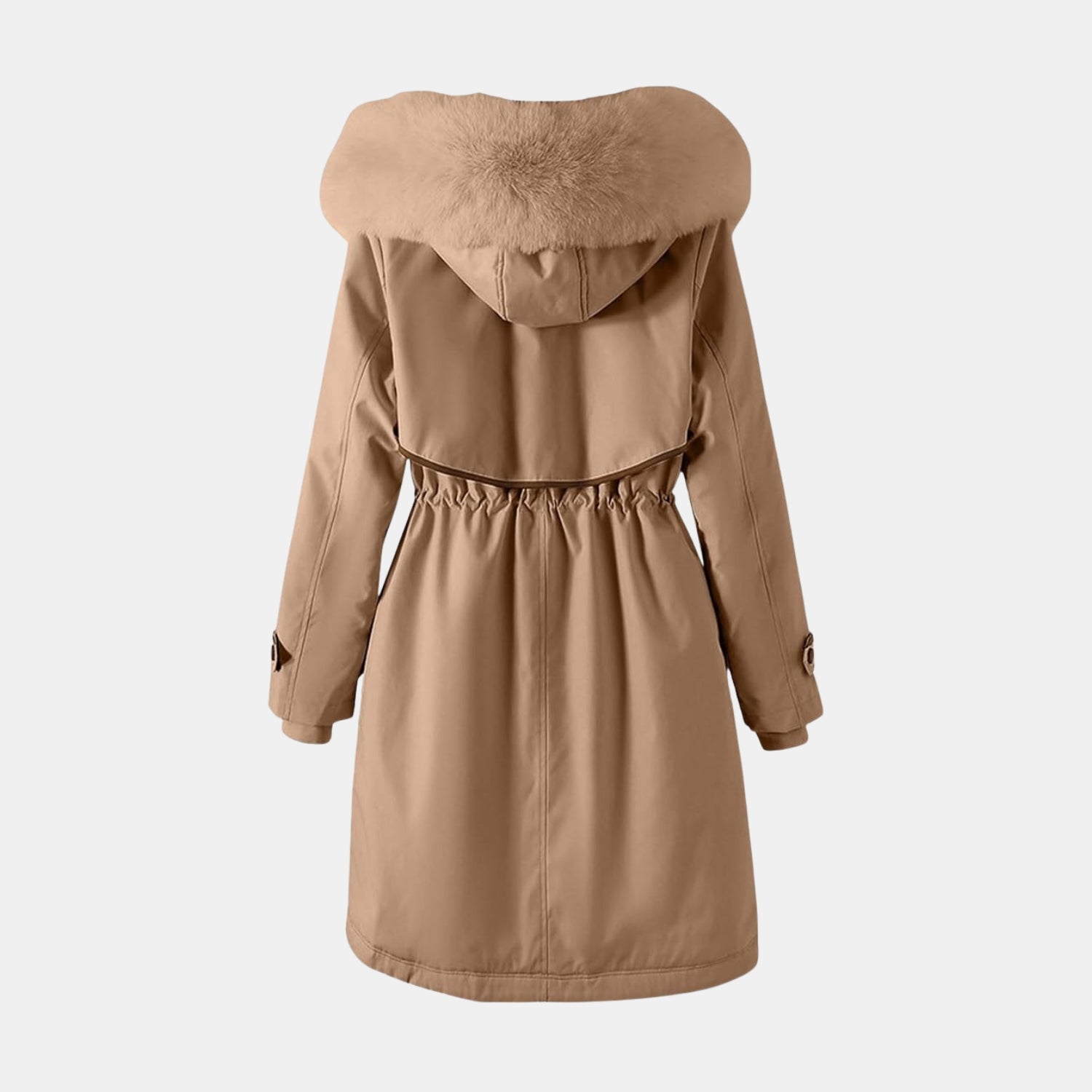 Damen Lang-Winterparka mit Kunstfellkapuze von Orren & Valé 