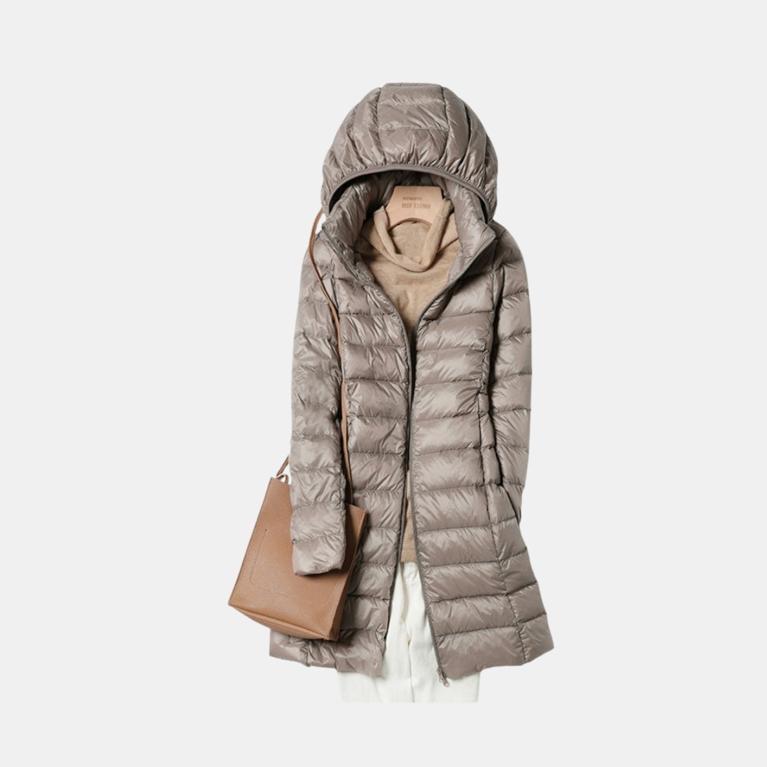 Damen Langer Stepp-Wintermantel mit Kapuze – Warm Gefütterte Pufferjacke für kalte Tage von Orren & Valé 