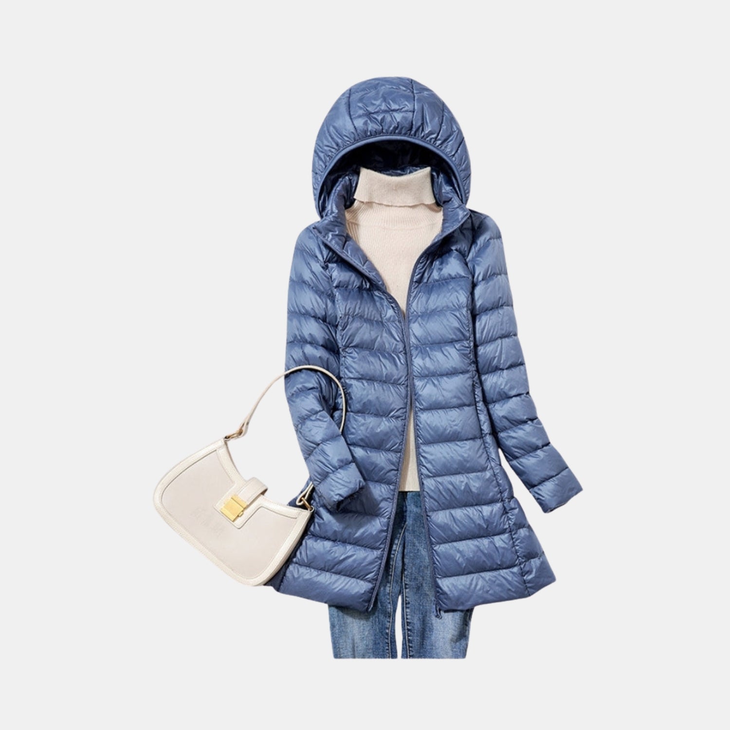 Damen Langer Stepp-Wintermantel mit Kapuze – Warm Gefütterte Pufferjacke für kalte Tage von Orren & Valé 