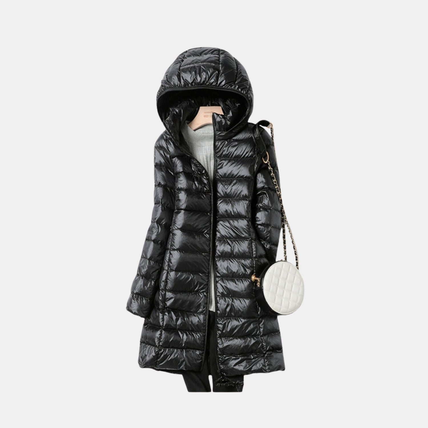 Damen Langer Stepp-Wintermantel mit Kapuze – Warm Gefütterte Pufferjacke für kalte Tage von Orren & Valé 