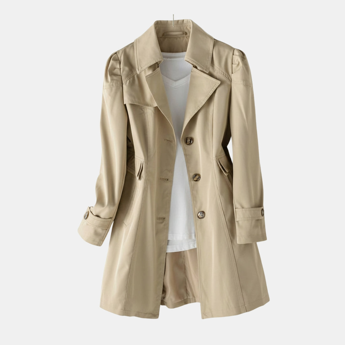 Damen Trenchcoat in A-Linie – Eleganter Übergangsmantel mit Reverskragen von Orren & Valé 