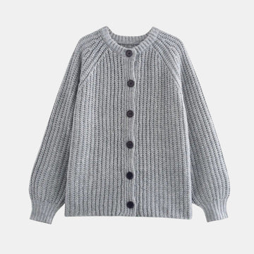 Damen Vintage Rundhals-Strickcardigan von Orren & Valé 