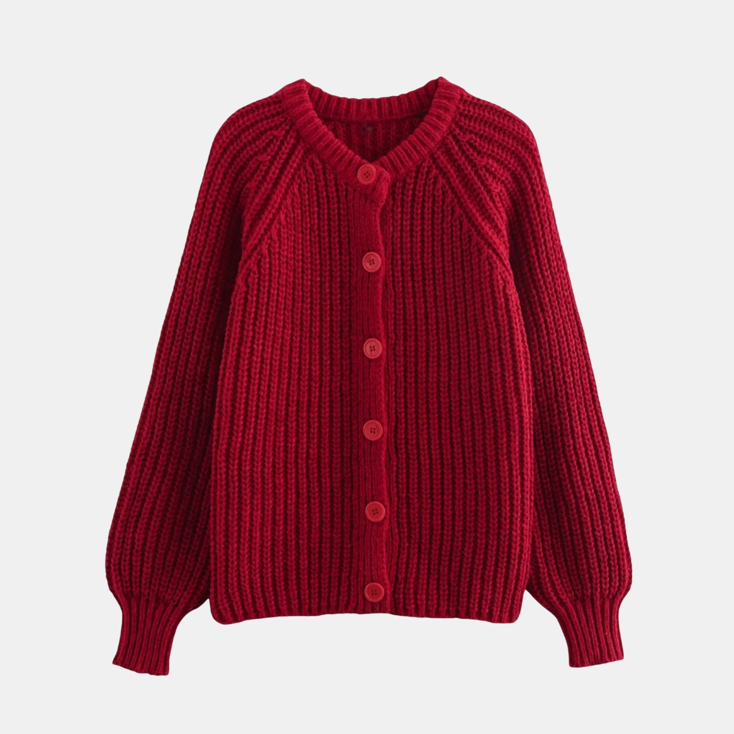 Damen Vintage Rundhals-Strickcardigan von Orren & Valé 