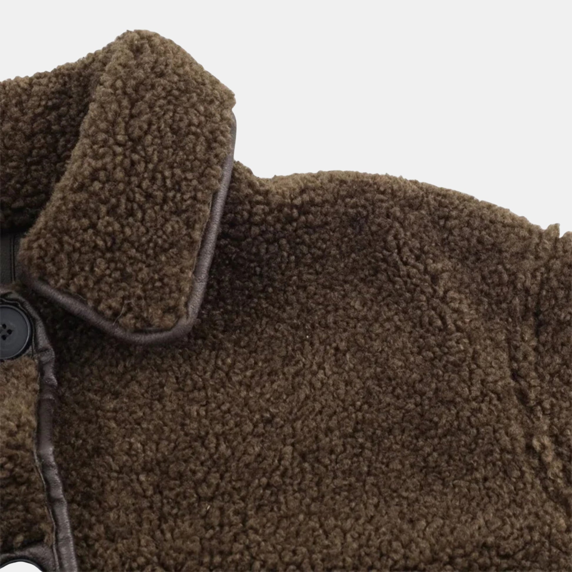  Damen Wende-Teddyjacke in Braun mit Umlegekragen – Kuschelige Teddy-Fleece-Jacke von Orren & Valé