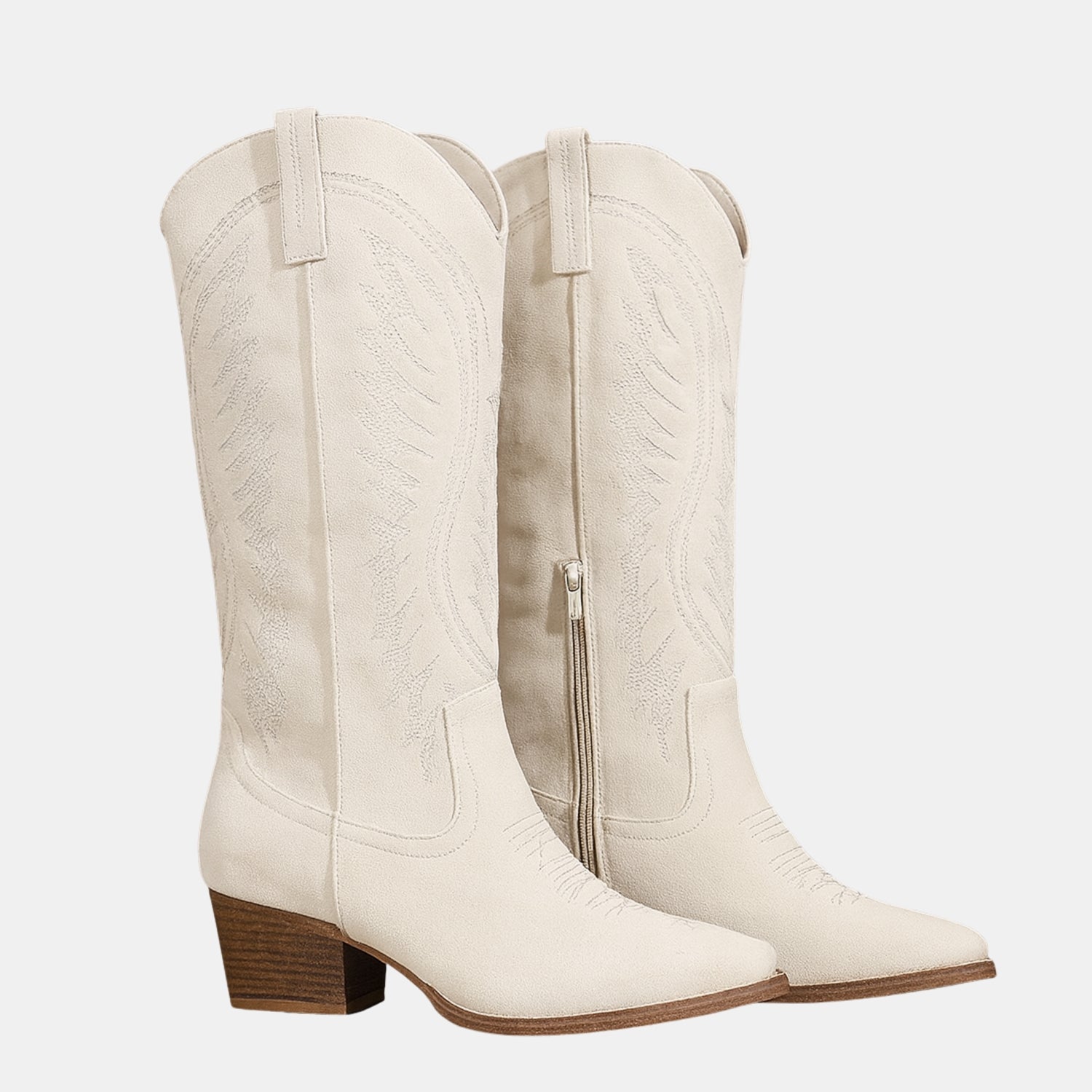 Damen Wildleder-Cowboystiefel mit Blockabsatz – Zeitlose Westernstiefel für Alltag & Freizeit von Orren & Valé 