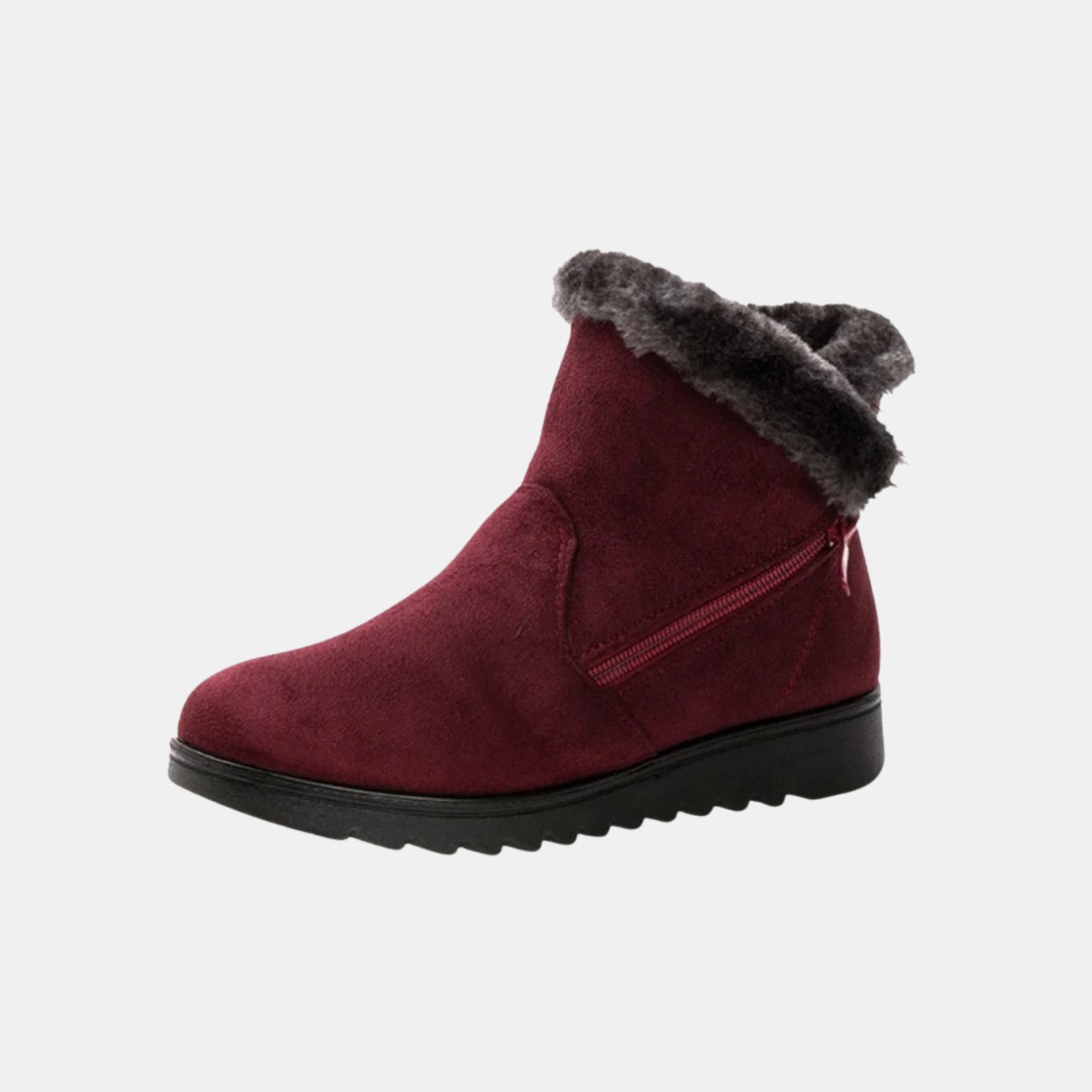 Damen Winter-Schneestiefeletten – Gefütterte, knöchelhohe Schlupf-Boots mit Kunstfell von Orren & Valé 