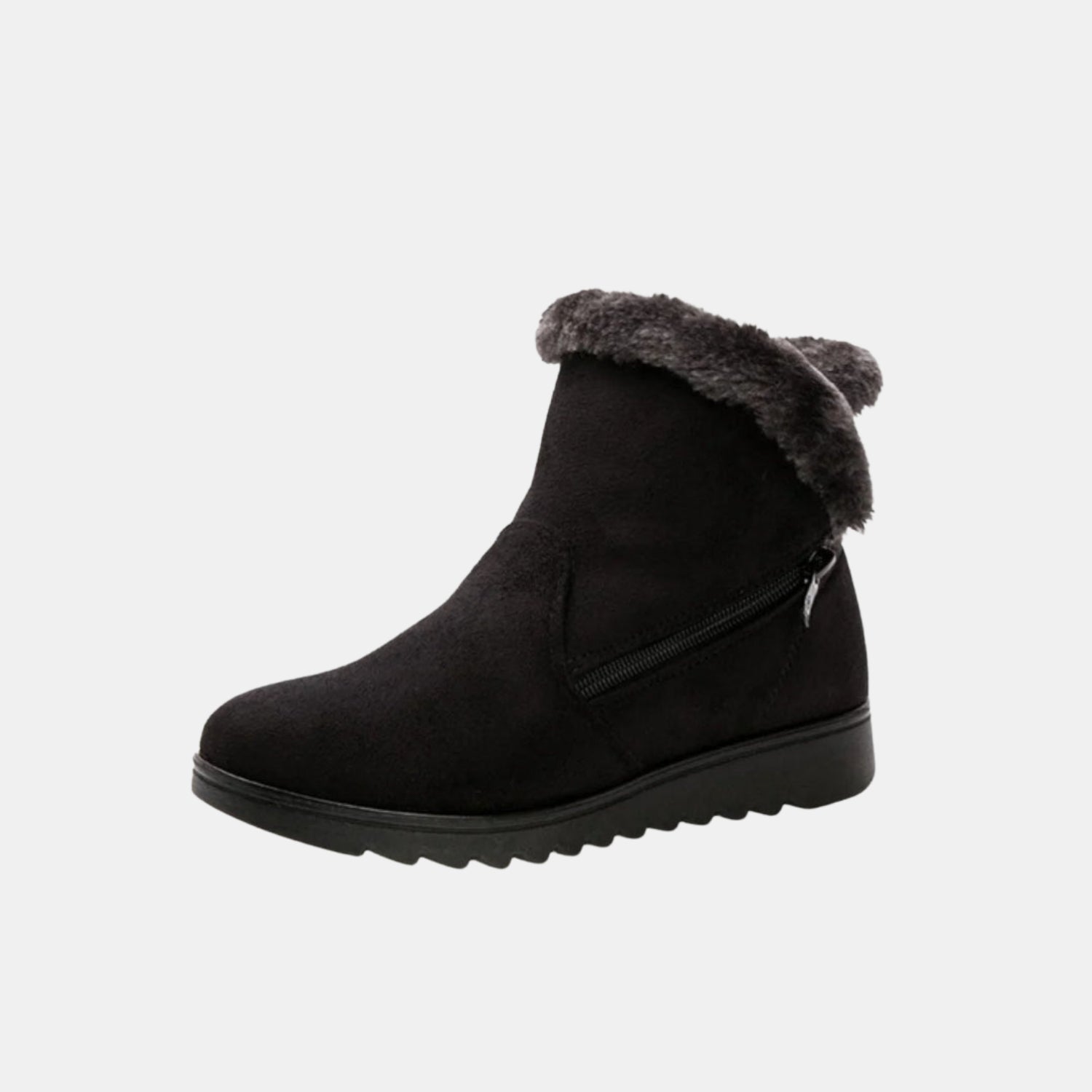 Damen Winter-Schneestiefeletten – Gefütterte, knöchelhohe Schlupf-Boots mit Kunstfell von Orren & Valé 