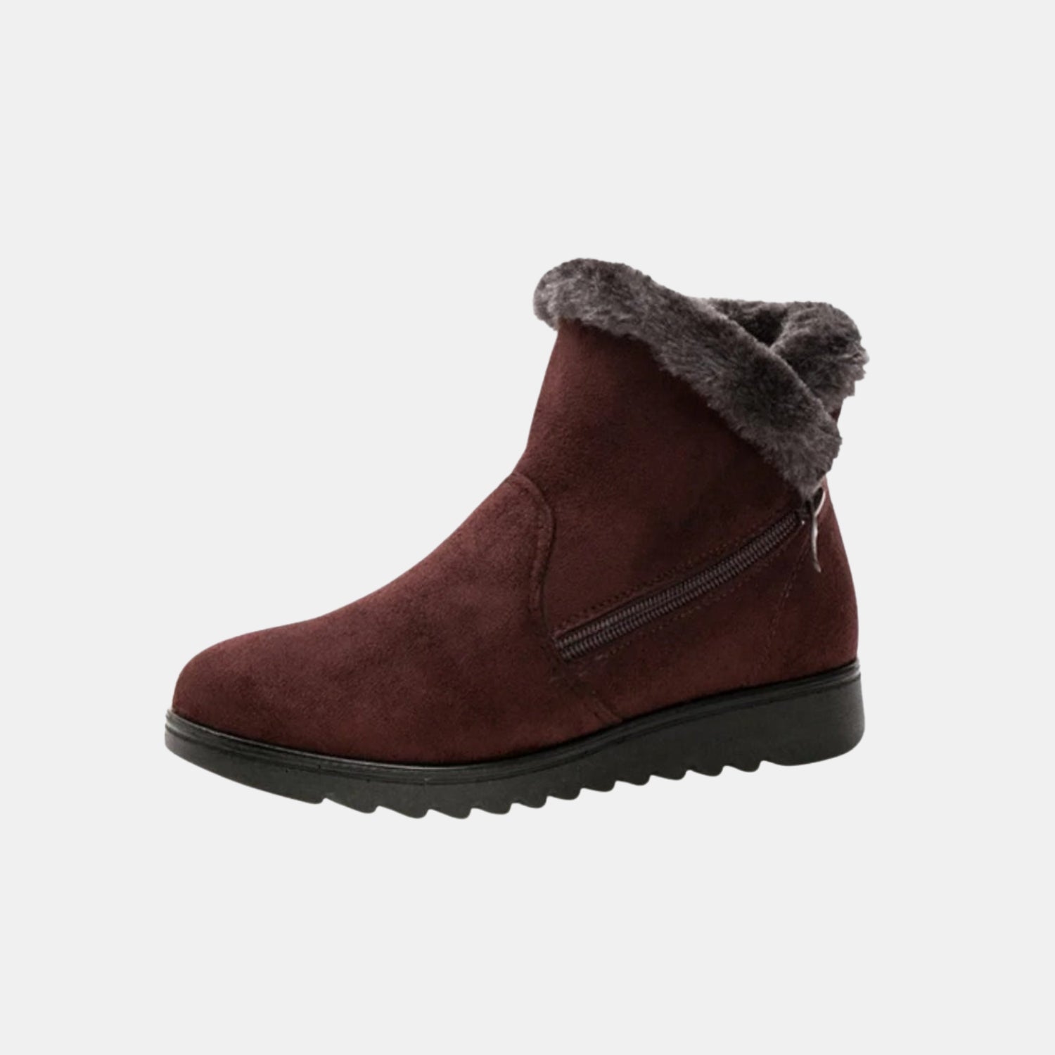 Damen Winter-Schneestiefeletten – Gefütterte, knöchelhohe Schlupf-Boots mit Kunstfell von Orren & Valé 