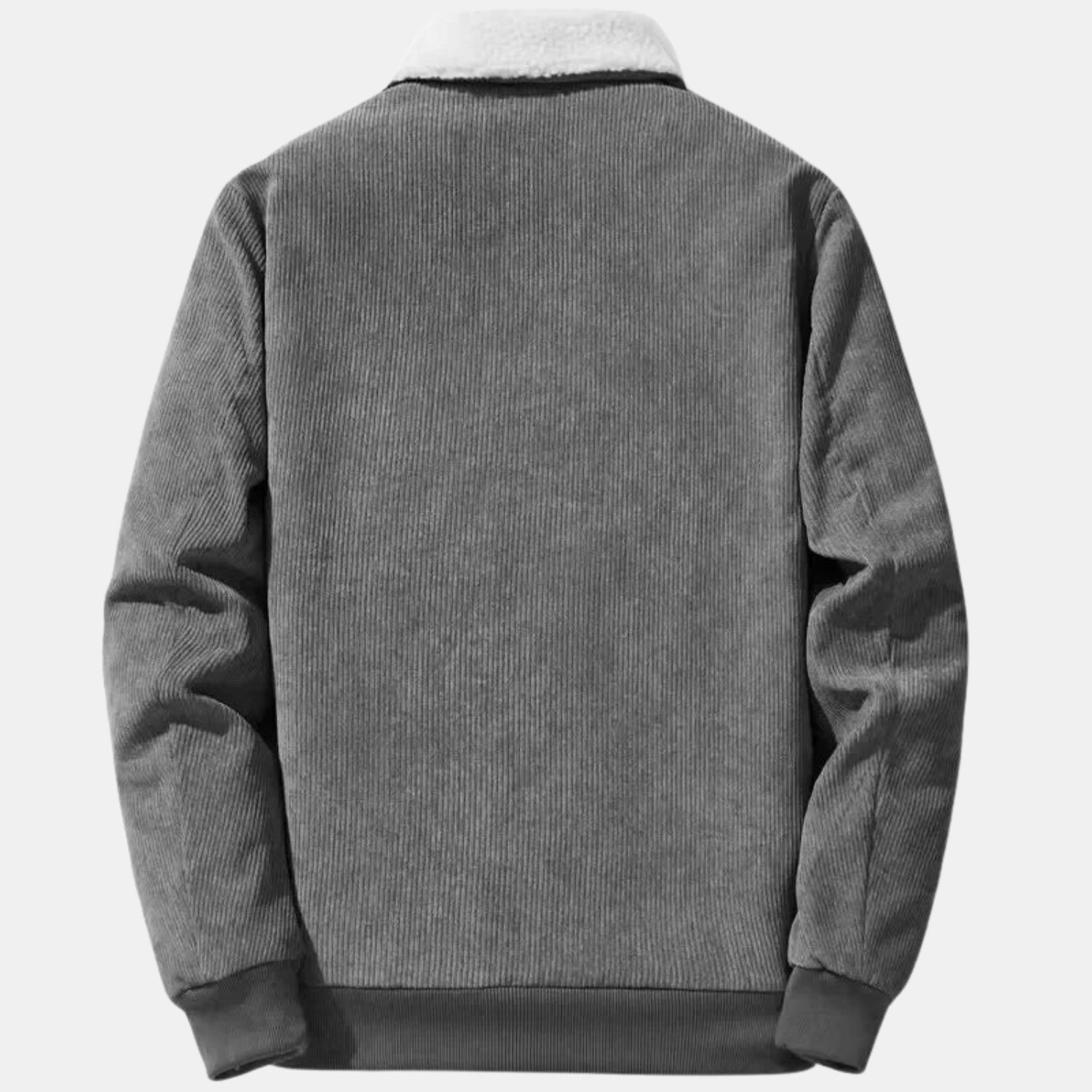 Herren Cordjacke mit Teddyfutter – Baumwoll-Zipjacke mit Umlegekragen & warmem Sherpa-Innenfutter von Orren & Valé 